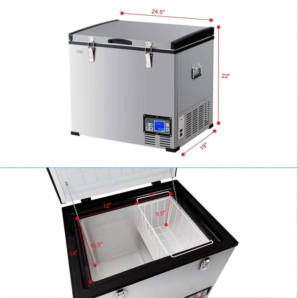 Costway 63-Quart Portable Electric Car Cooler Refrigerator / Freezer Compressor for RVs Camping - Image 3