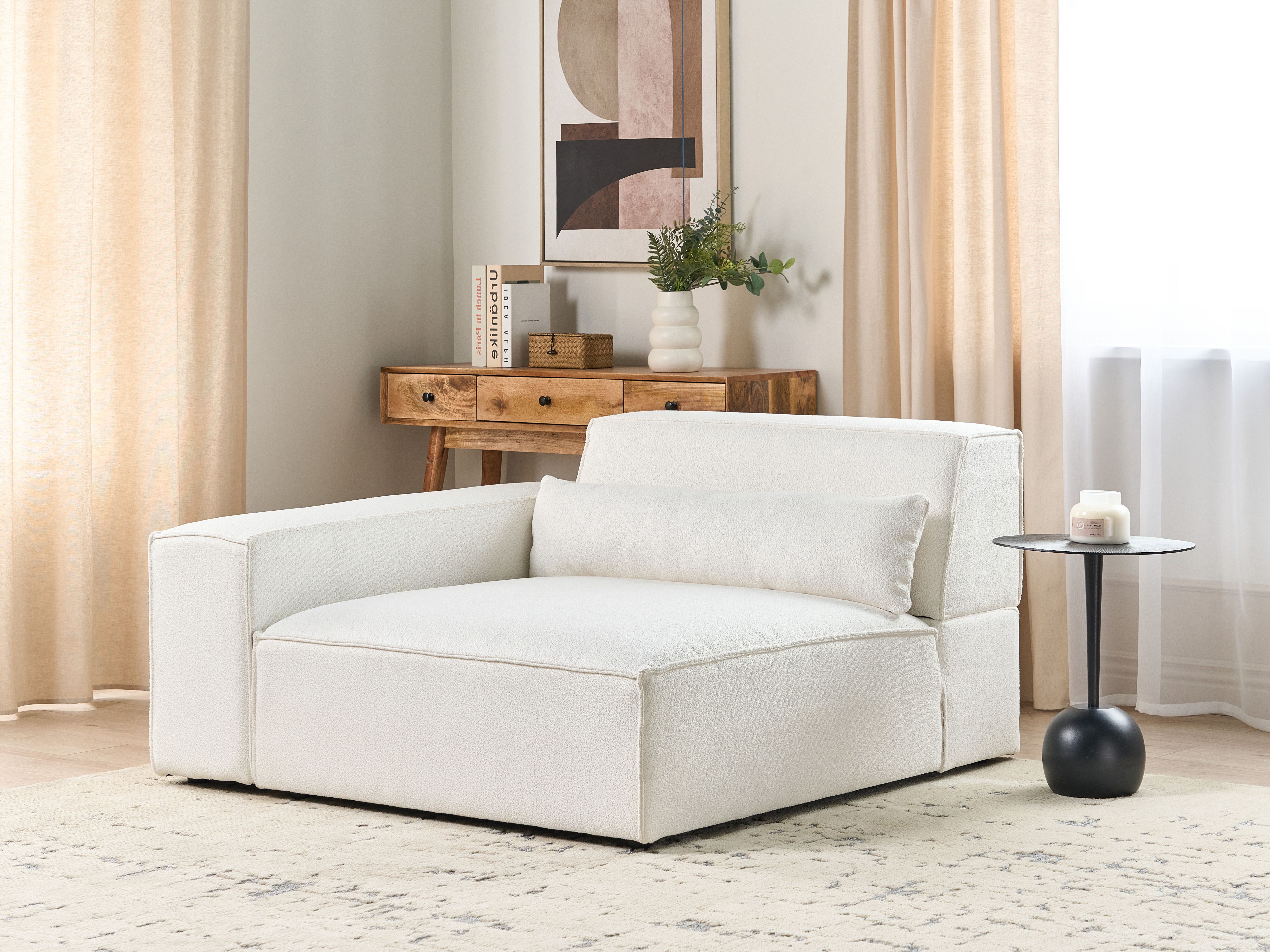 Corner Seat HELLNAR Boucle Off-White Right Hand