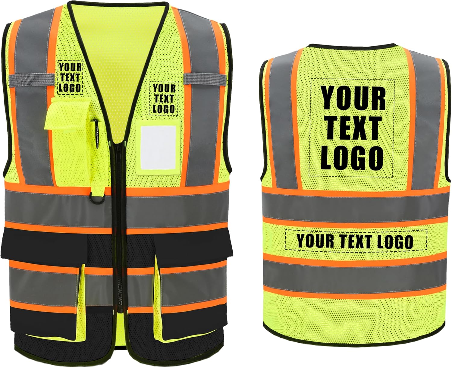 A-SAFETY Mesh High Vis Vest Lightweight Reflective Construction Vest with Pockets Safety Vest for Men/Women