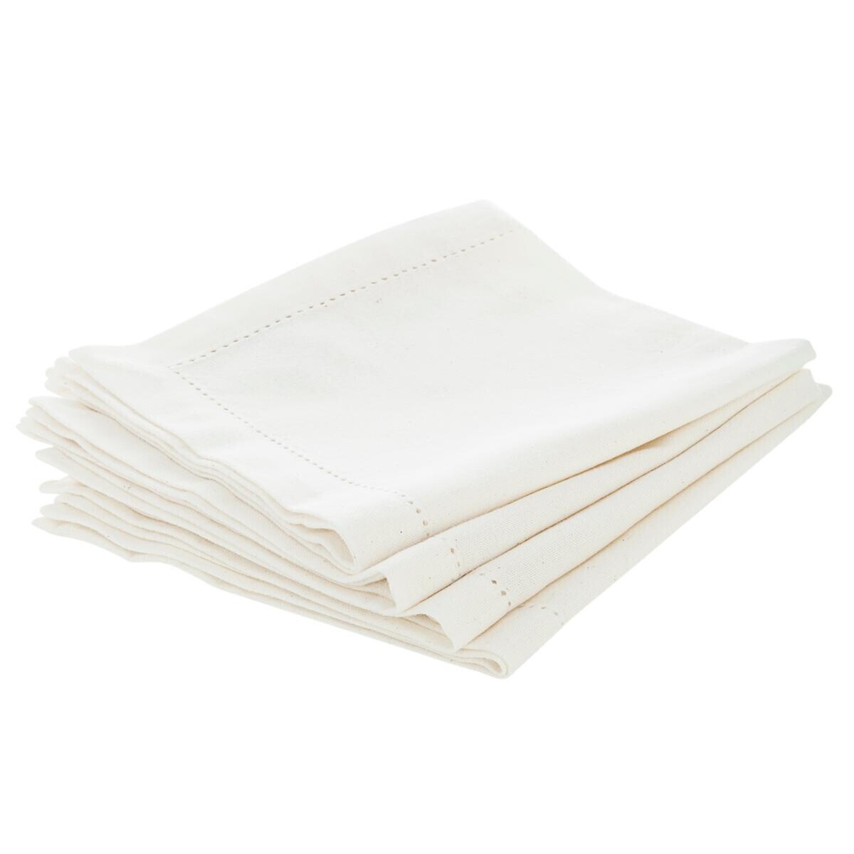 Set of 4 napkins "Chambray" White, 40x40 cm