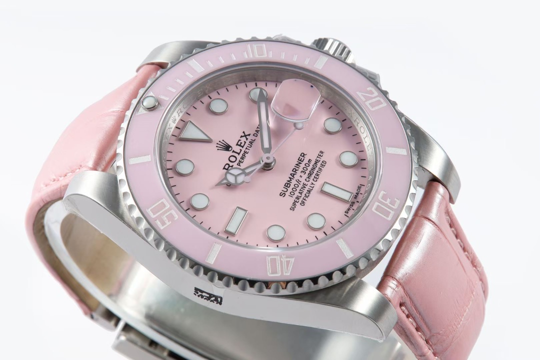 Rolex Submariner - Women's Pink - 40MM - Leather(1:1 replica) - Elite Watch Atelier