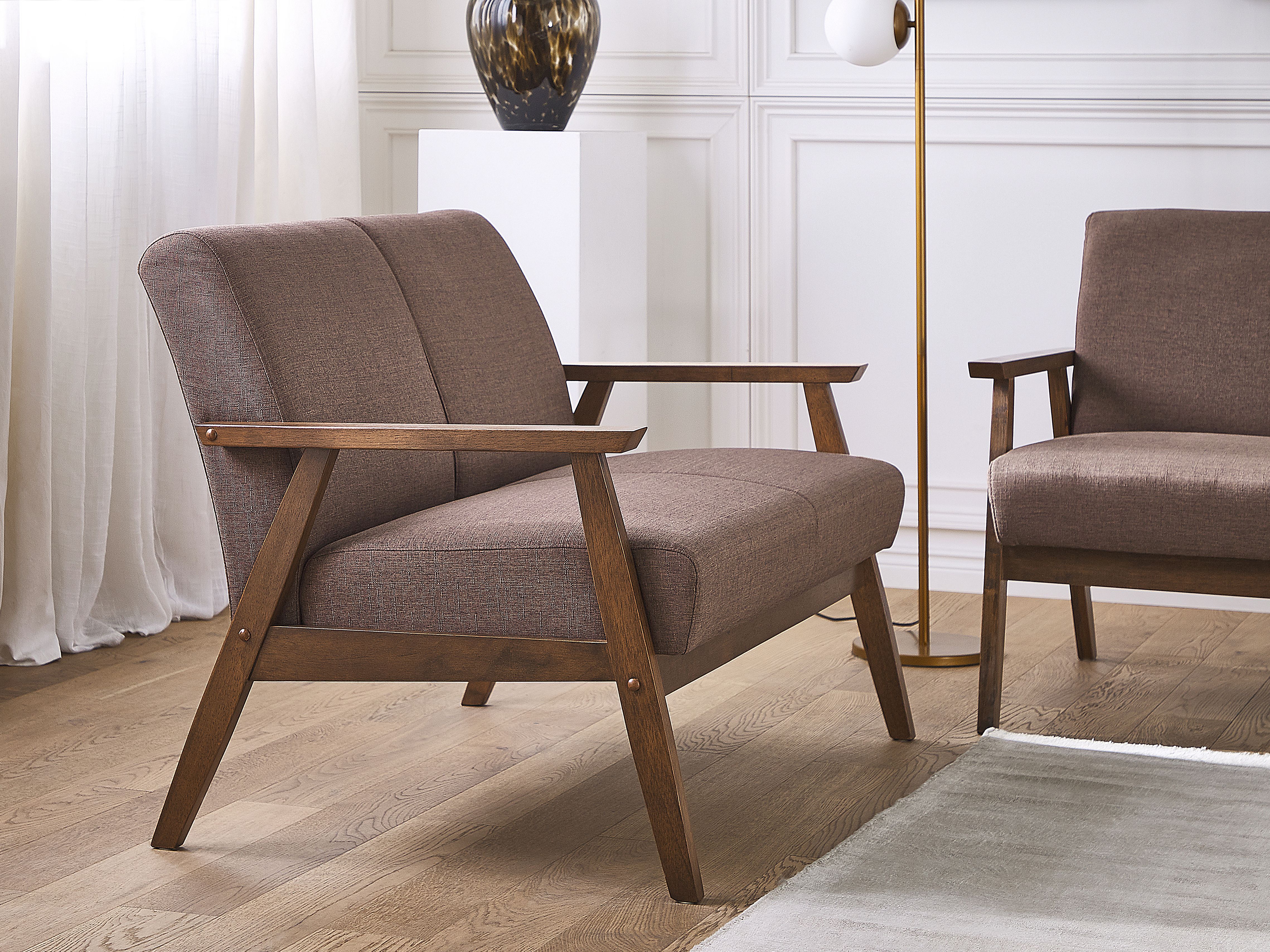 Sofa 2 Seater ASNES Fabric Brown
