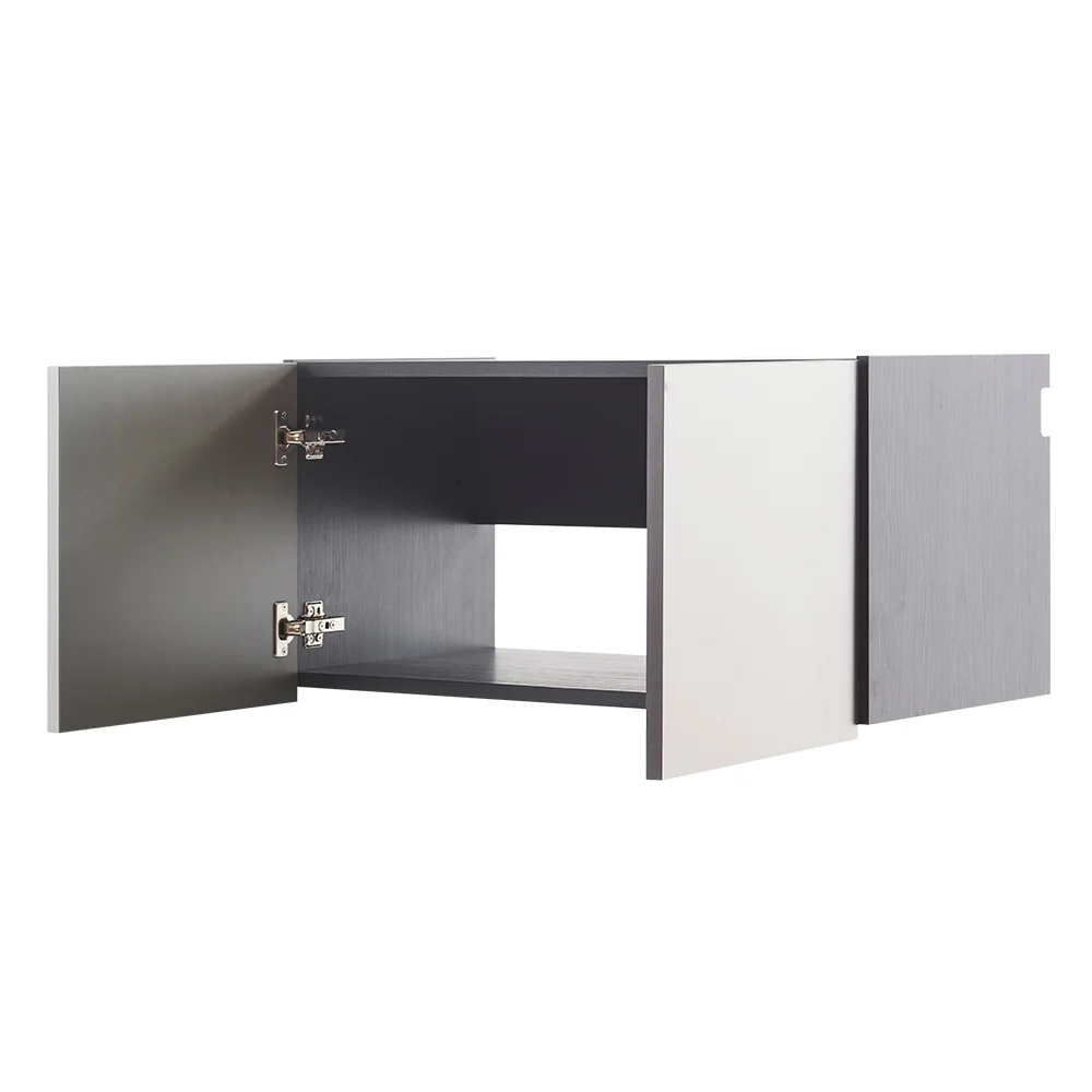 7-Piece Storage Cabinet Set, Modern Style Kitchen Furniture Set with Stand Cupboard and Console Table, Wall-Mounted or Free-standing Cabinet Set for Living Room, Kitchen, Dark Gray - Image 32