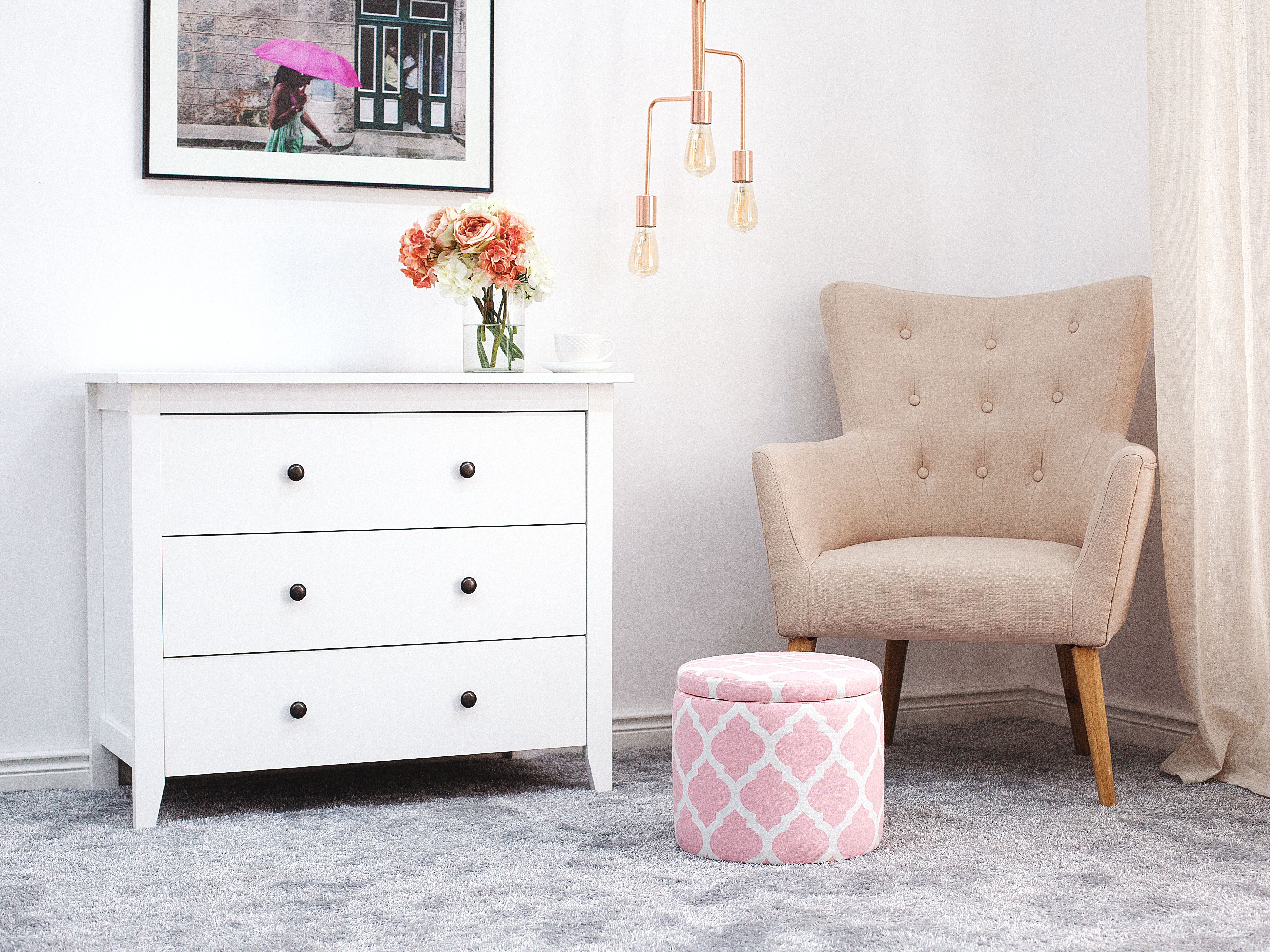 Storage Pouffe TUNICA Cotton Pink