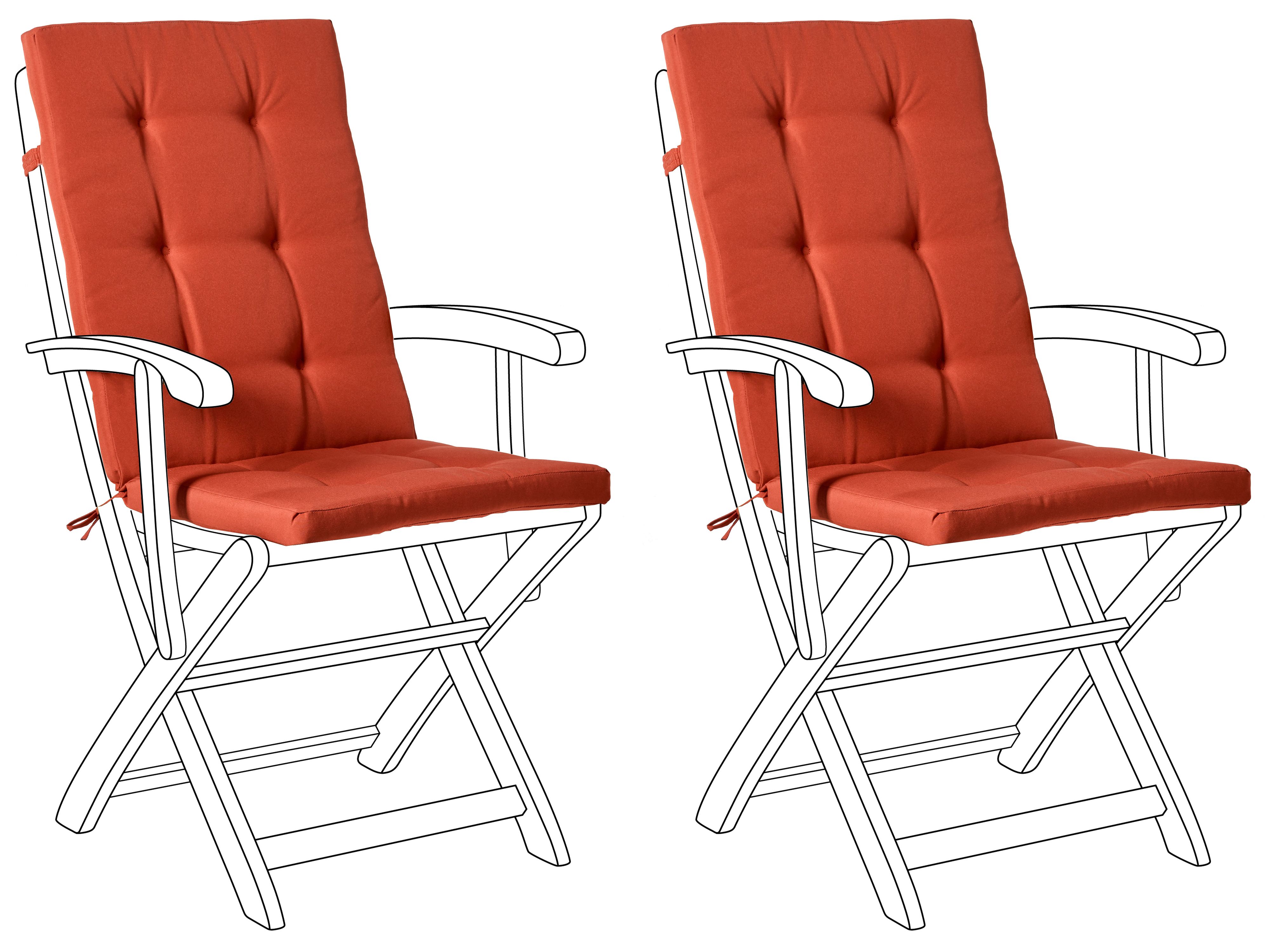 Set of 2 Back/Seat Cushions MAUI PREMIUM Red