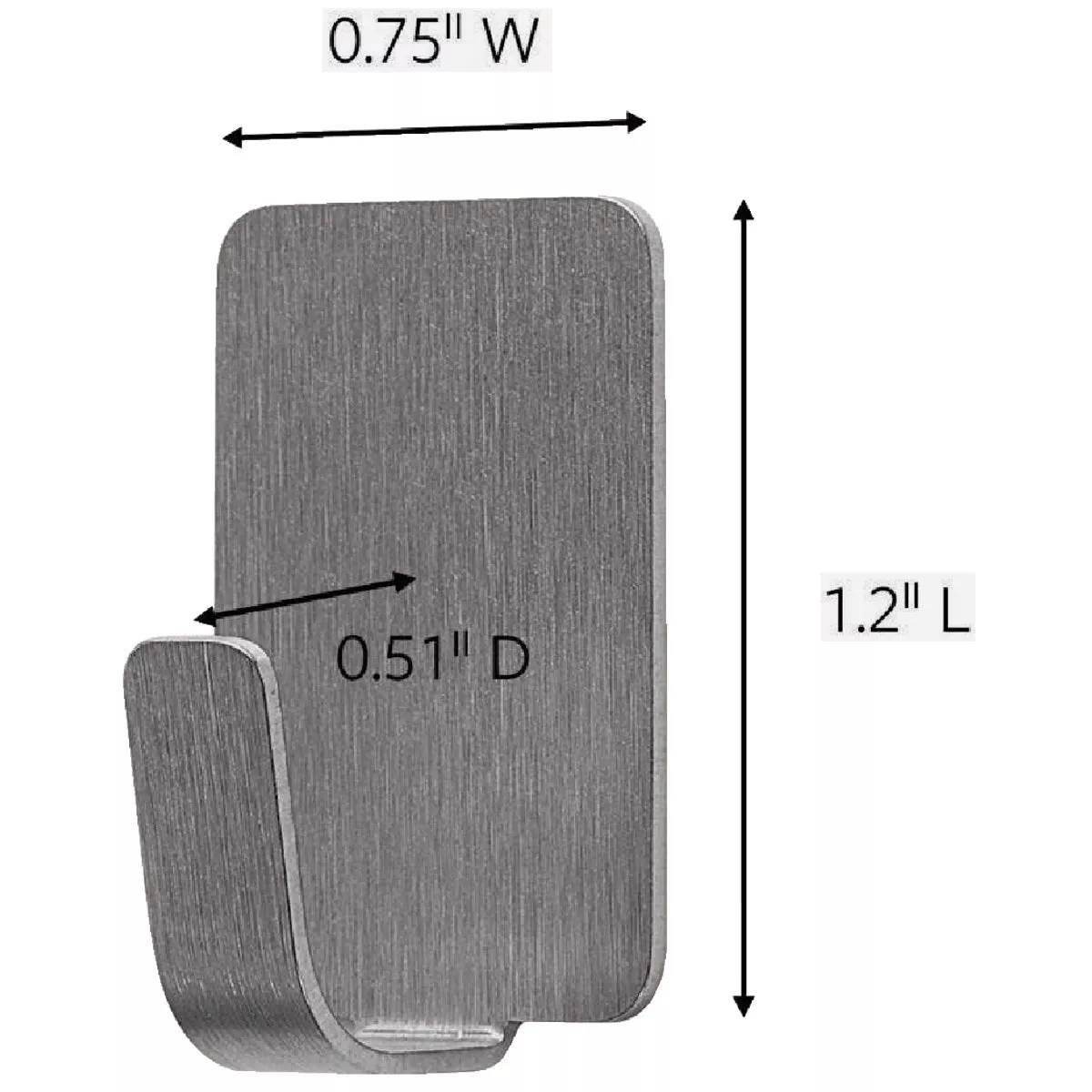 Command Small Stainless Steel Metal Hooks, 4 Hooks, 5 Strips