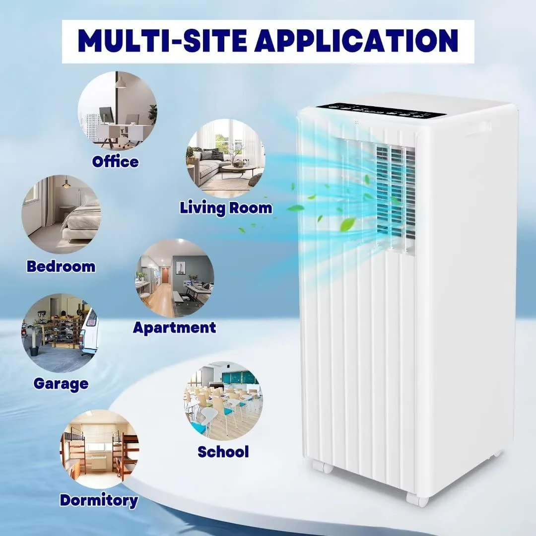 EastVita Portable Air Conditioner 8000 BTU, Air Conditioners for Room up to 350 sq.ft.(15x20 ft2), Compact Indoor AC Unit, Window Installation Kit & Remote Control for Home Office White