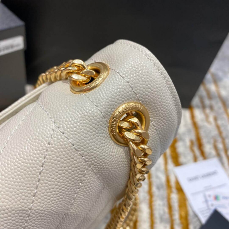 Replica Saint Laurent Grain Leather Envelope Medium Bag 487206 White1:1High-quality replica