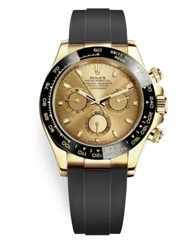 Rolex Cosmograph Daytona 116518LN Champagne Dial Oysterflex Yellow Gold Mens Watch(1:1 replica) - Top club