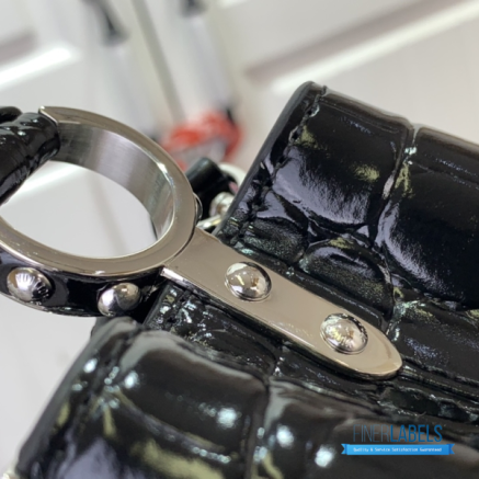 Black Croc-Embossed Mini Handbag with Silver Hardware1:1High-quality replica
