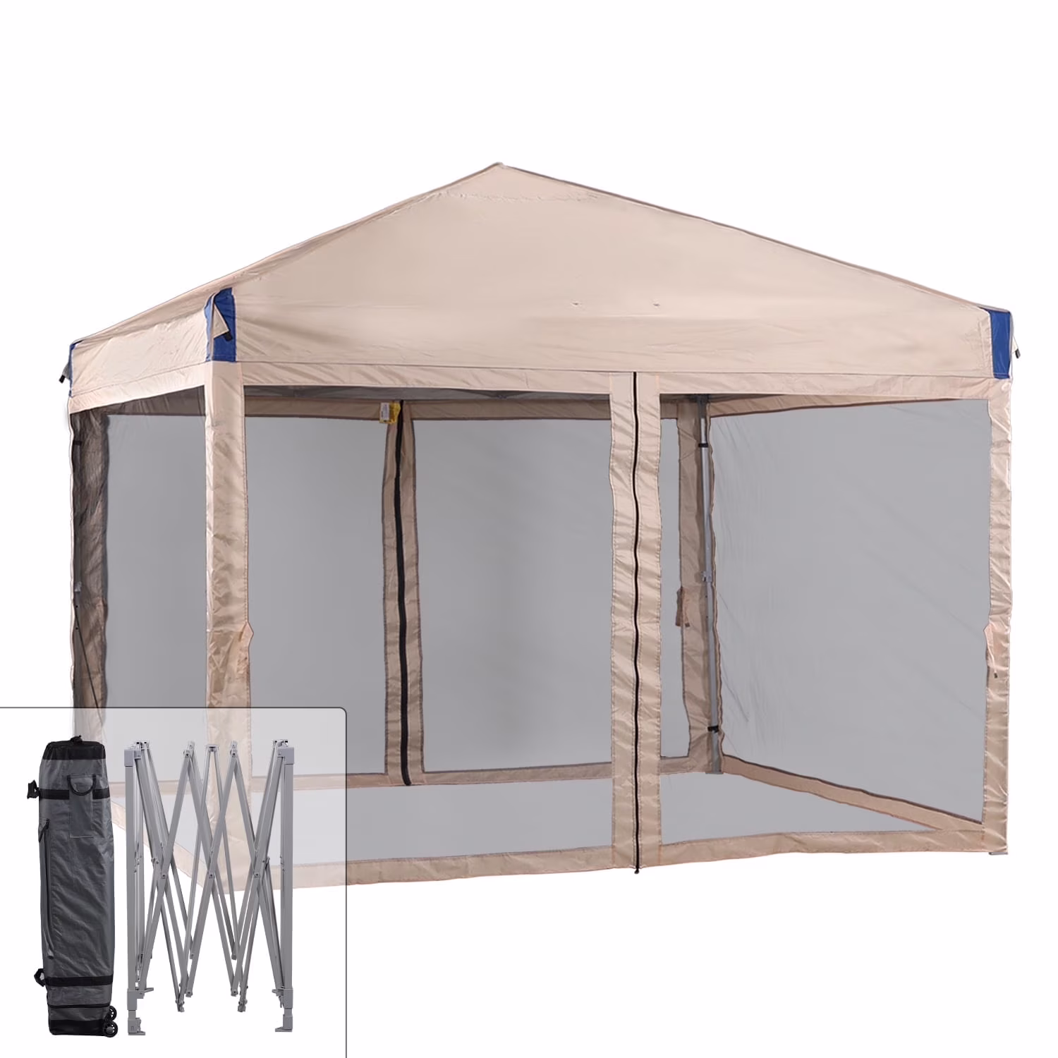 Aoodor 12'x12' Pop Up Canopy with Removable Mesh Sidewalls, Outdoor Portable Instant Shelter Tent-Black - Image 7