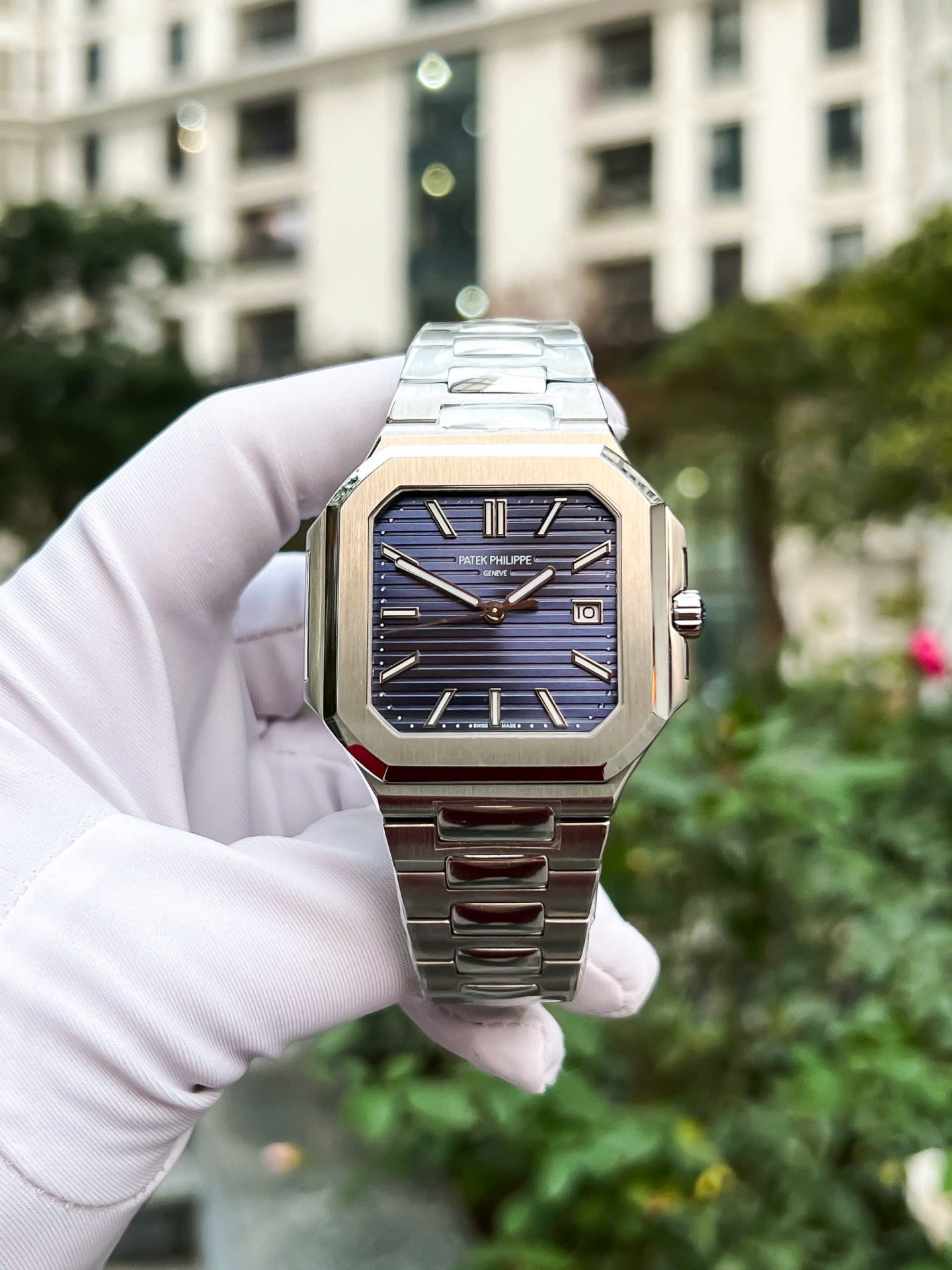 Patek Philippe Cubitus 5821 Best Replica 11 Watch Dial Blue Metal Wire 45mm - Elite Watch Atelier