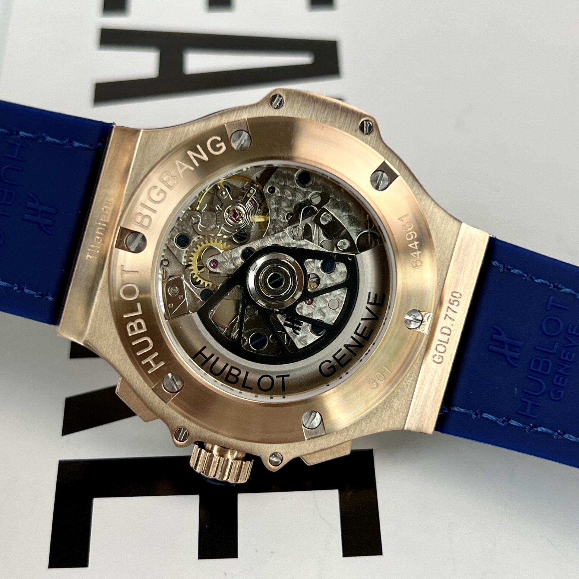 Hublot Replica Watch Big Bang Chronograph King Gold Blue Dial 44mm - Top club