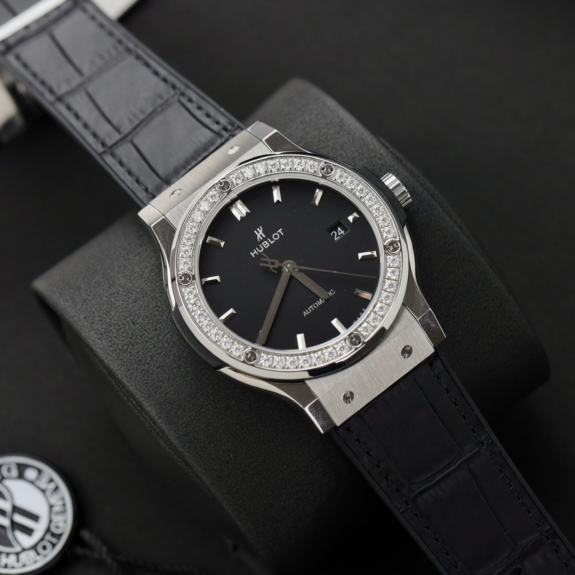 Hublot Replica 11 Watch Classic Fusion Face Black Moissanite Diamond APS Factory 42mm - Top club