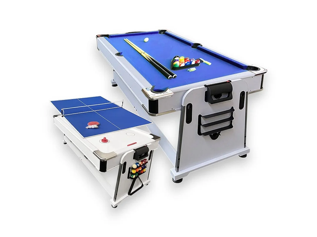 Table de Billard 7 pieds Multi-jeux bleu Air Hockey, Table de Tennis, Table – Stark White