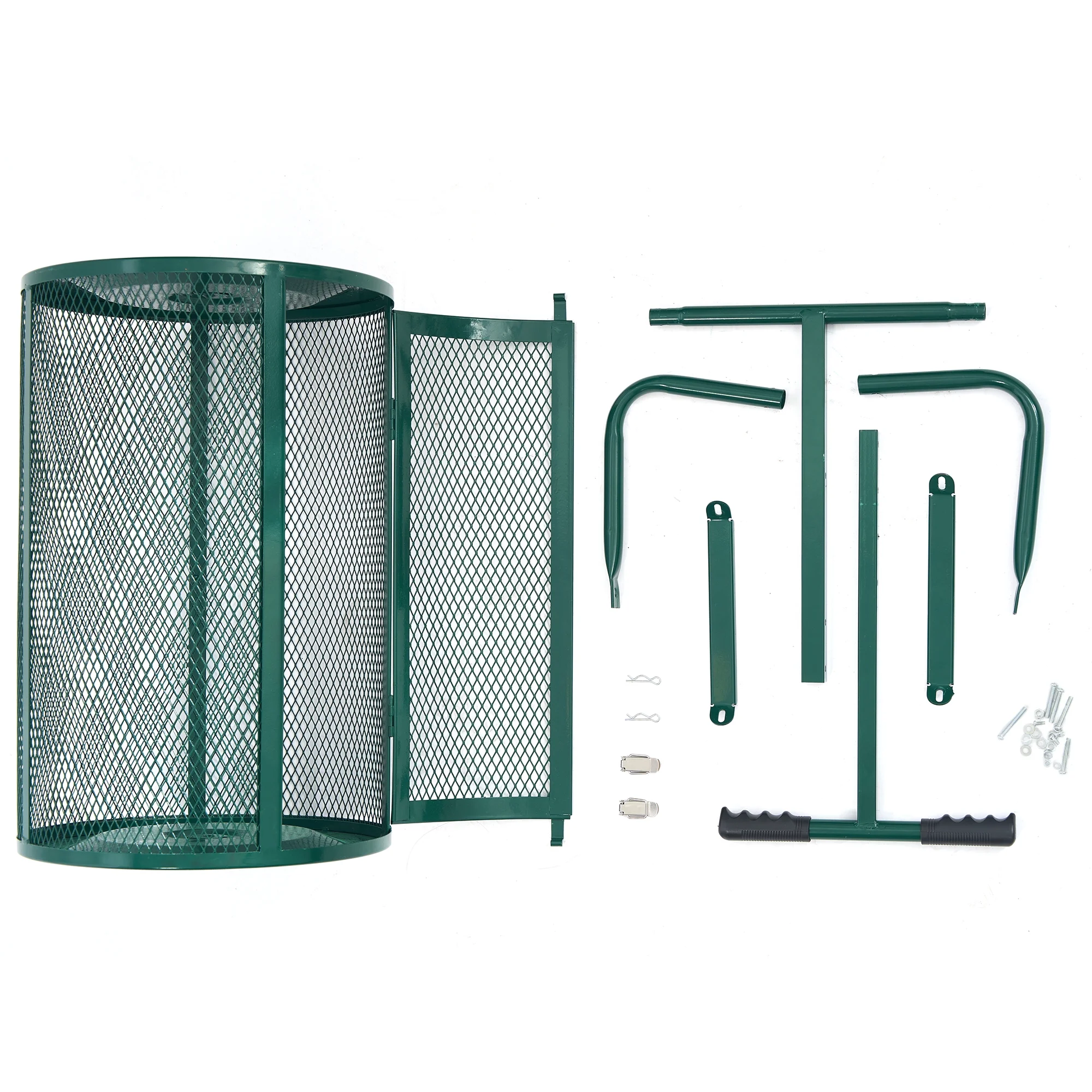 MUCHANT 24" Compost Spreader, Heavy-Duty Metal Mesh Spreader with Adjustable Handle for Lawn, Green - Image 6