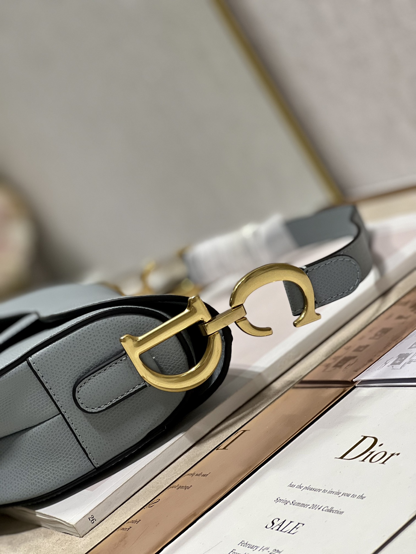Dior Christian Dior Saddle Bag With Strap Grey For Women 10in/25.5cm1:1High-quality replica