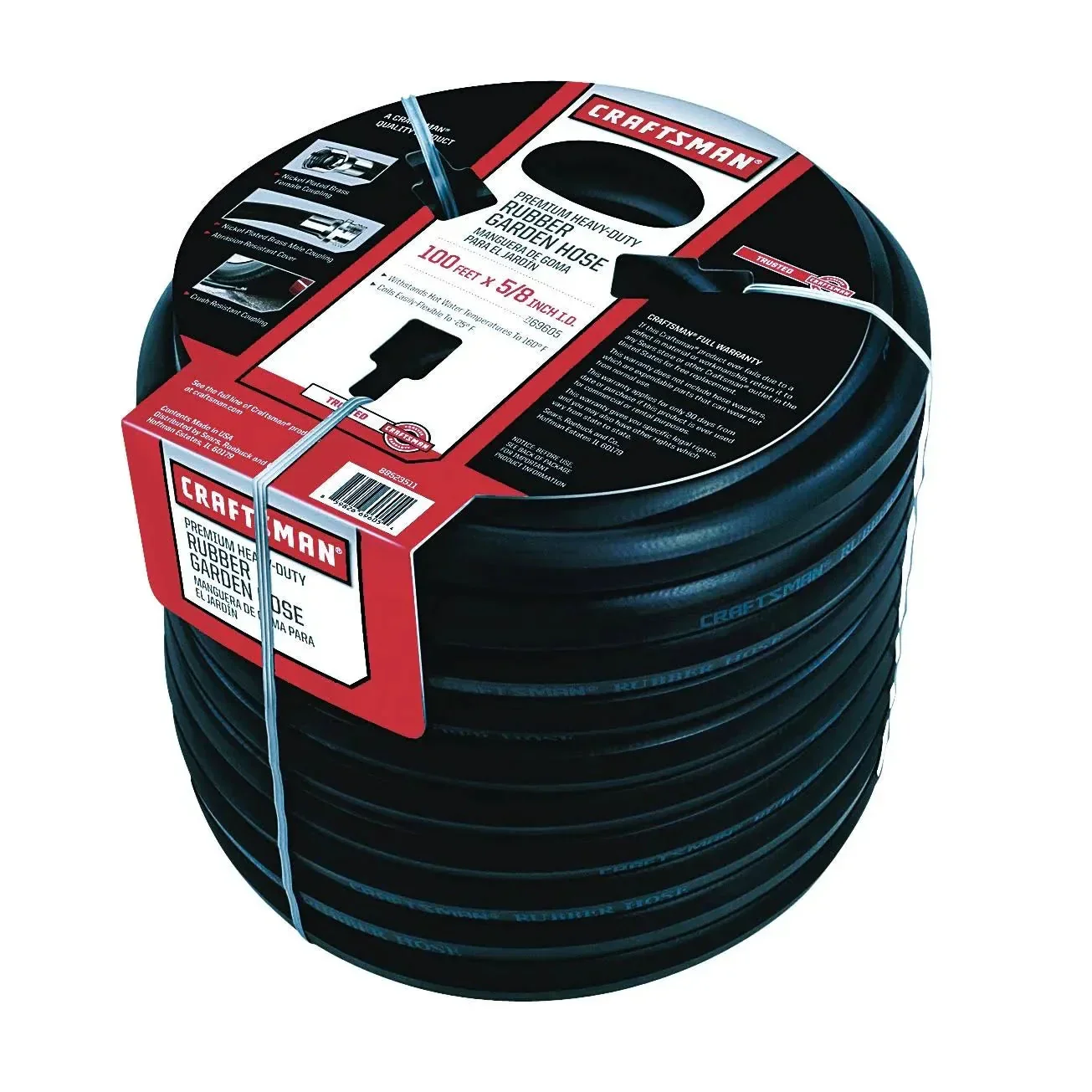Craftsman Premium Rubber Garden Hose, 100ft x 5/8 inch