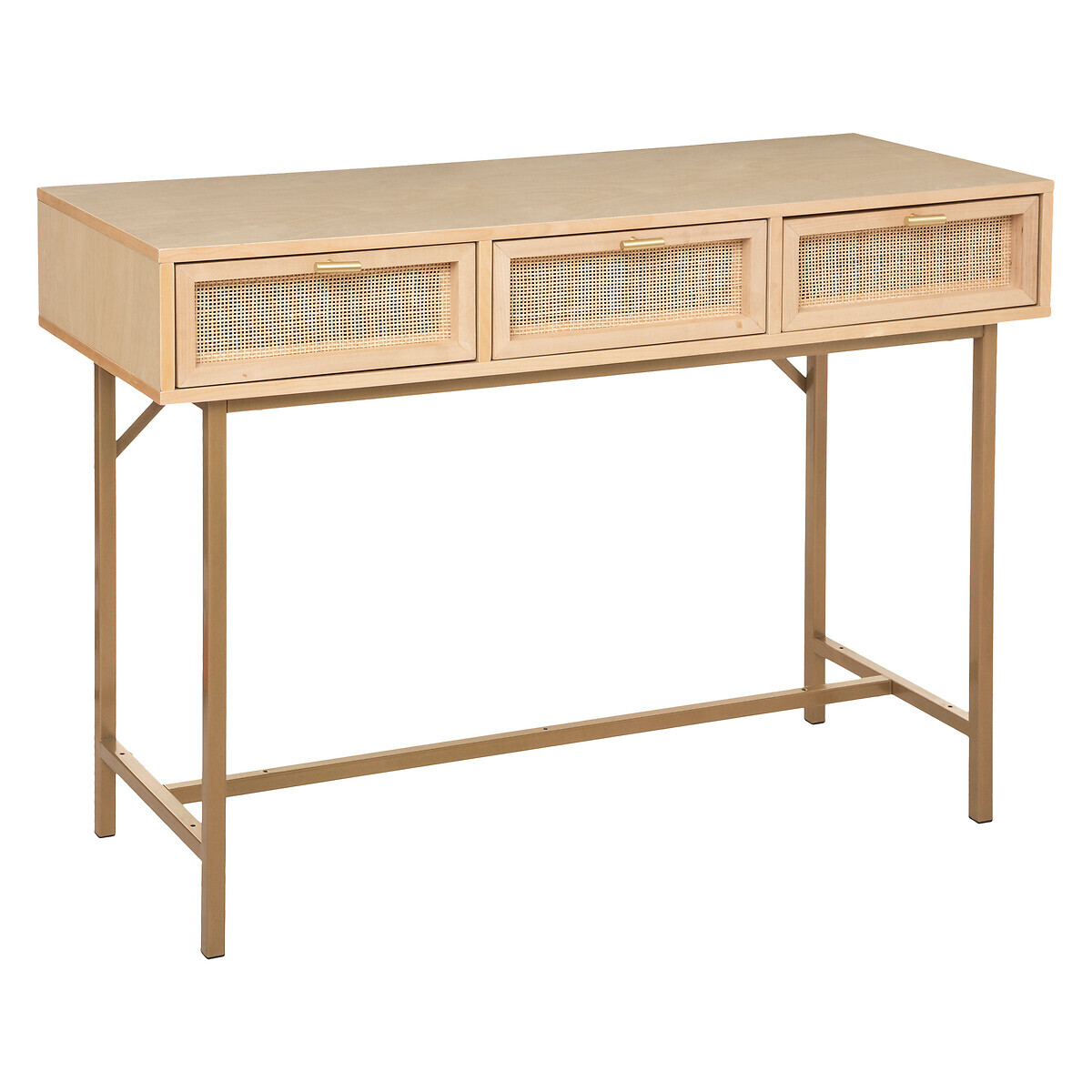Console 3-drawer "Rayo" Rattan cane, L.110 cm