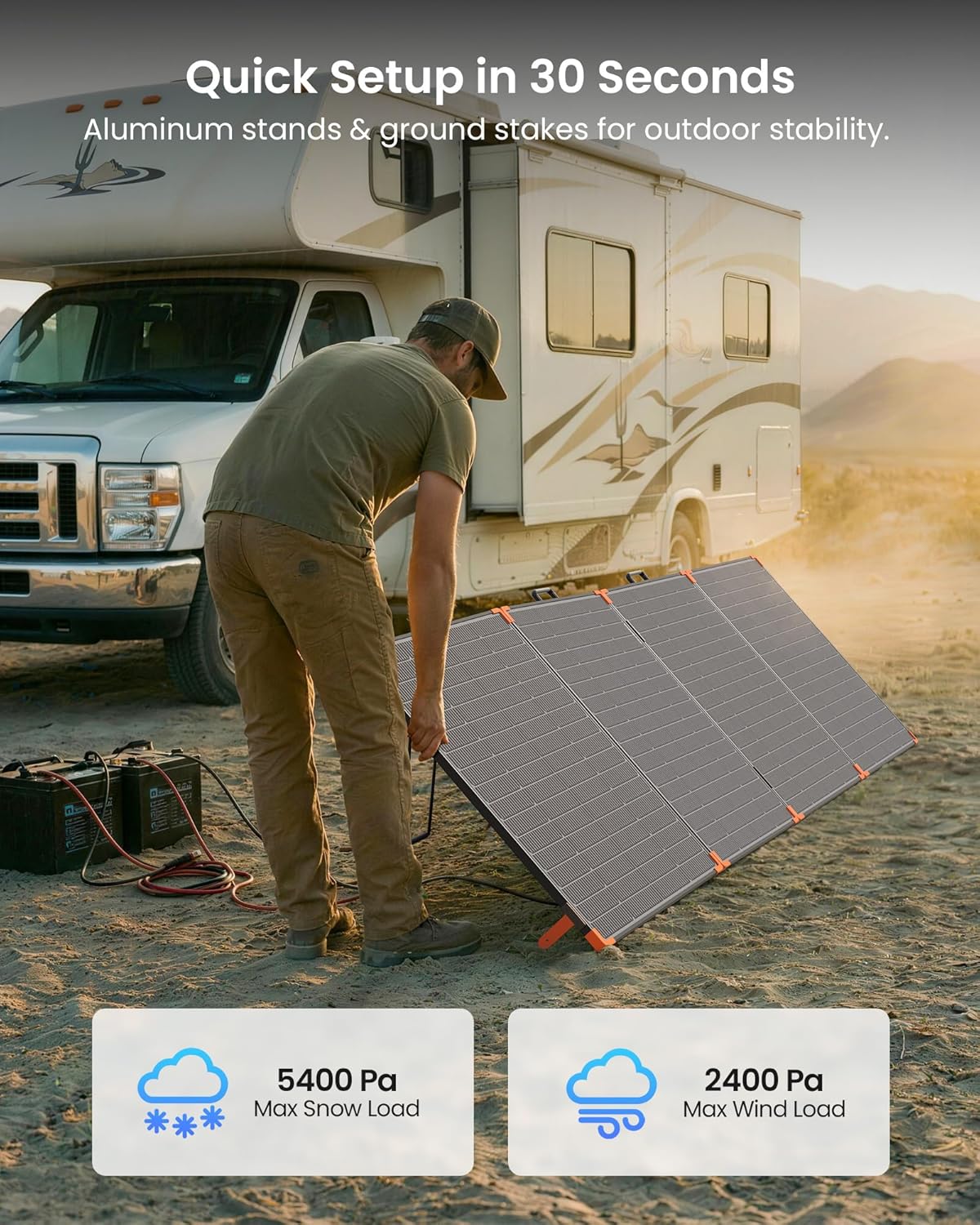Portable Foldable Solar Panel 450W 38V N-Type 16BB 25% Efficiency - IP68 Waterproof - Image 7 Portable Foldable Solar Panel 450W 38V N-Type 16BB 25% Efficiency - IP68 Waterproof - Image 7