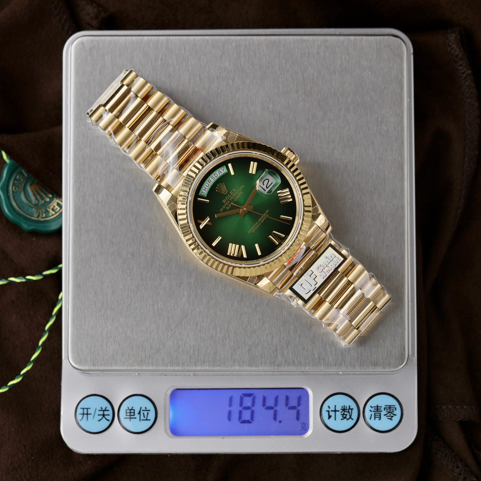 Rolex Replica Watch Day-Date 228238-0069 Green Ombre 185 Grams QF Factory 40mm - Elite Watch Atelier