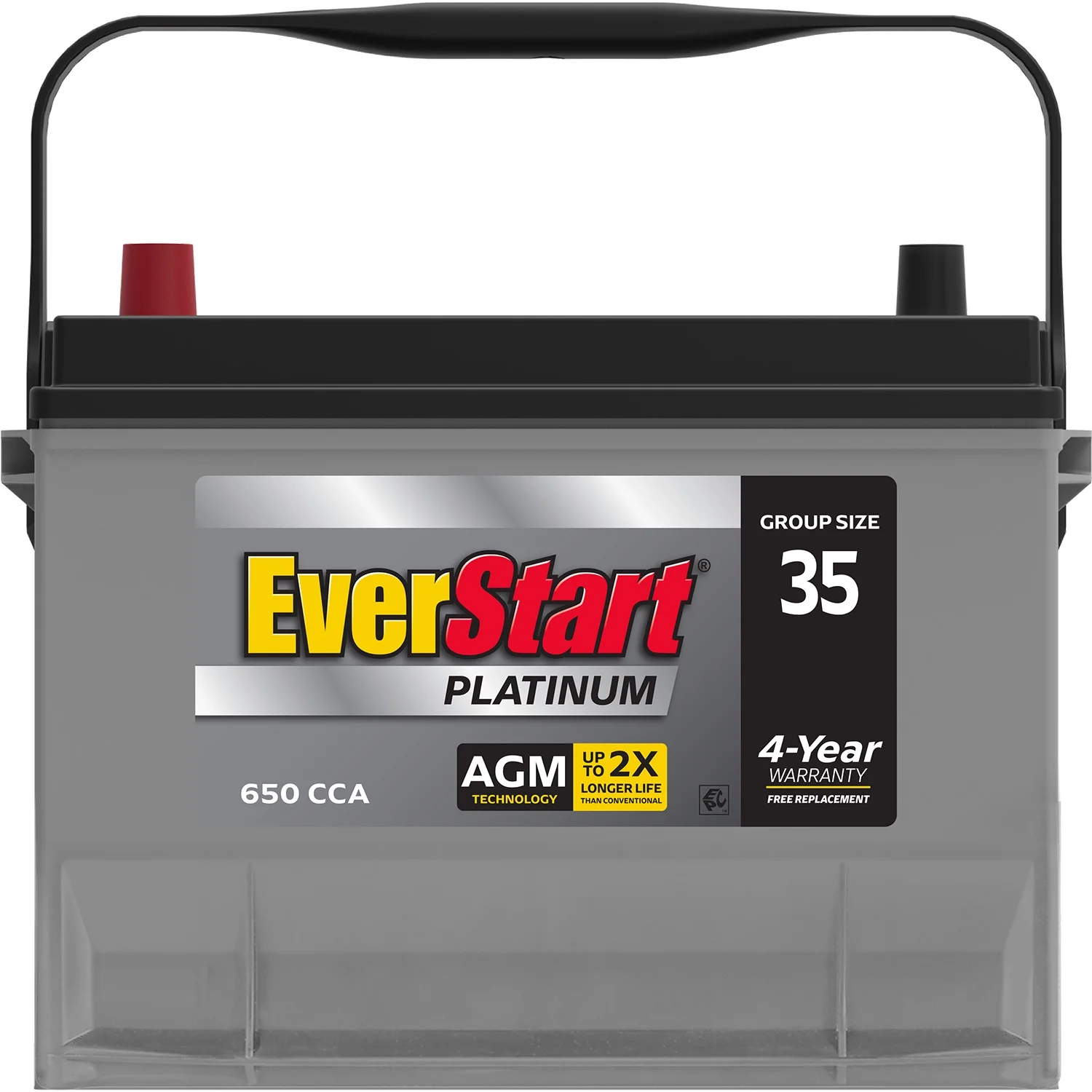EverStart Platinum BOXED AGM Automotive Battery, Group Size 35 12 Volt, 650 CCA 100RC - Image 4