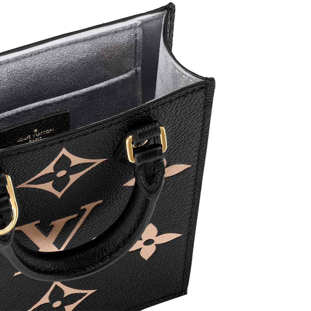 Louis Vuitton Monogram Empreinte Petite Sac Plat Handbag Black Beige1:1High-quality replica