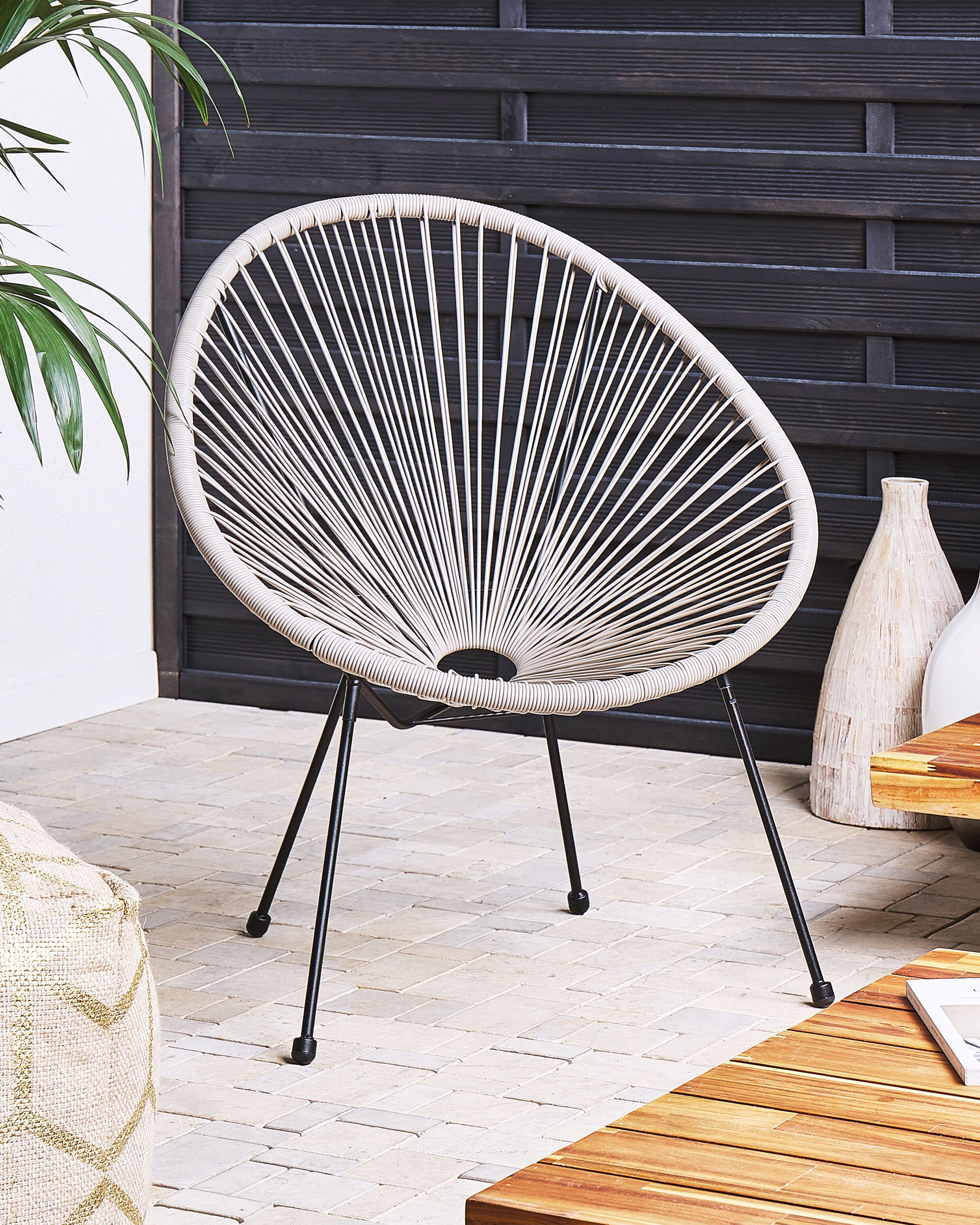 Garden Chair ACAPULCO II PE Rattan Light Grey