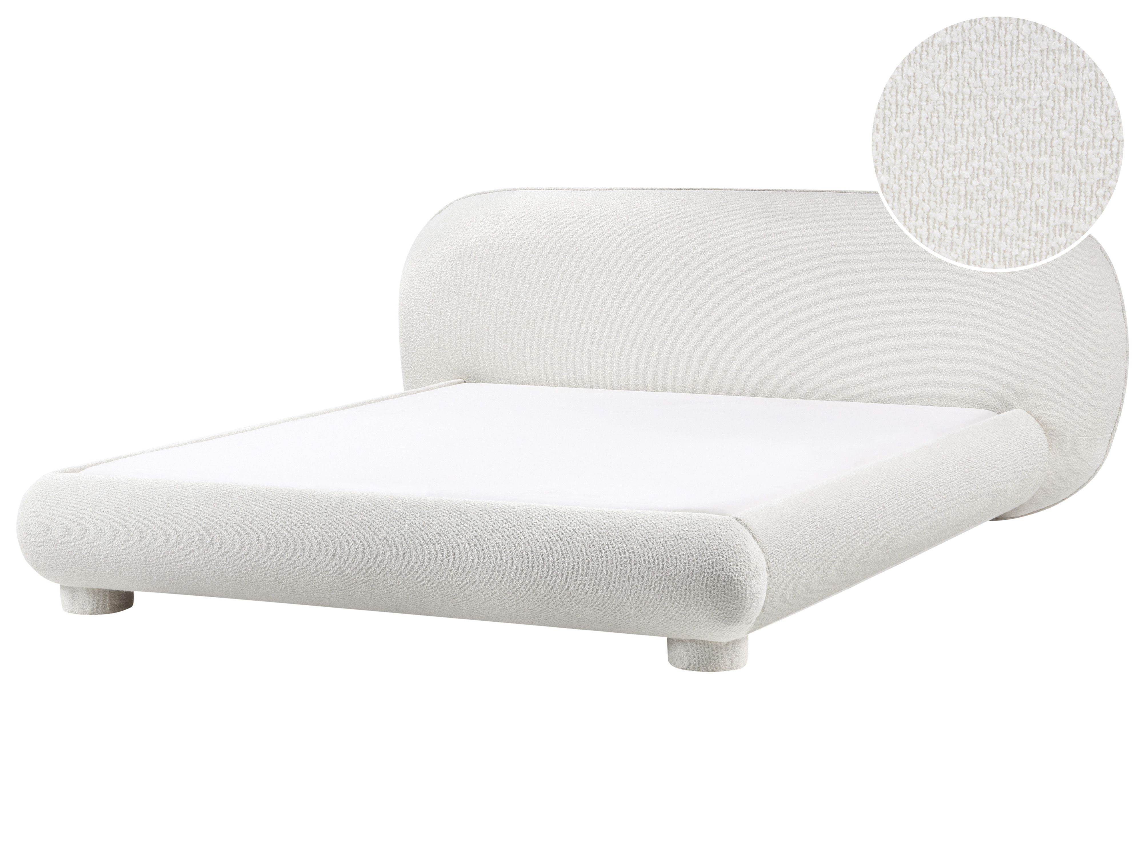 Bed Boucle BAYEL 180 x 200 cm (EU Super King) Off-White