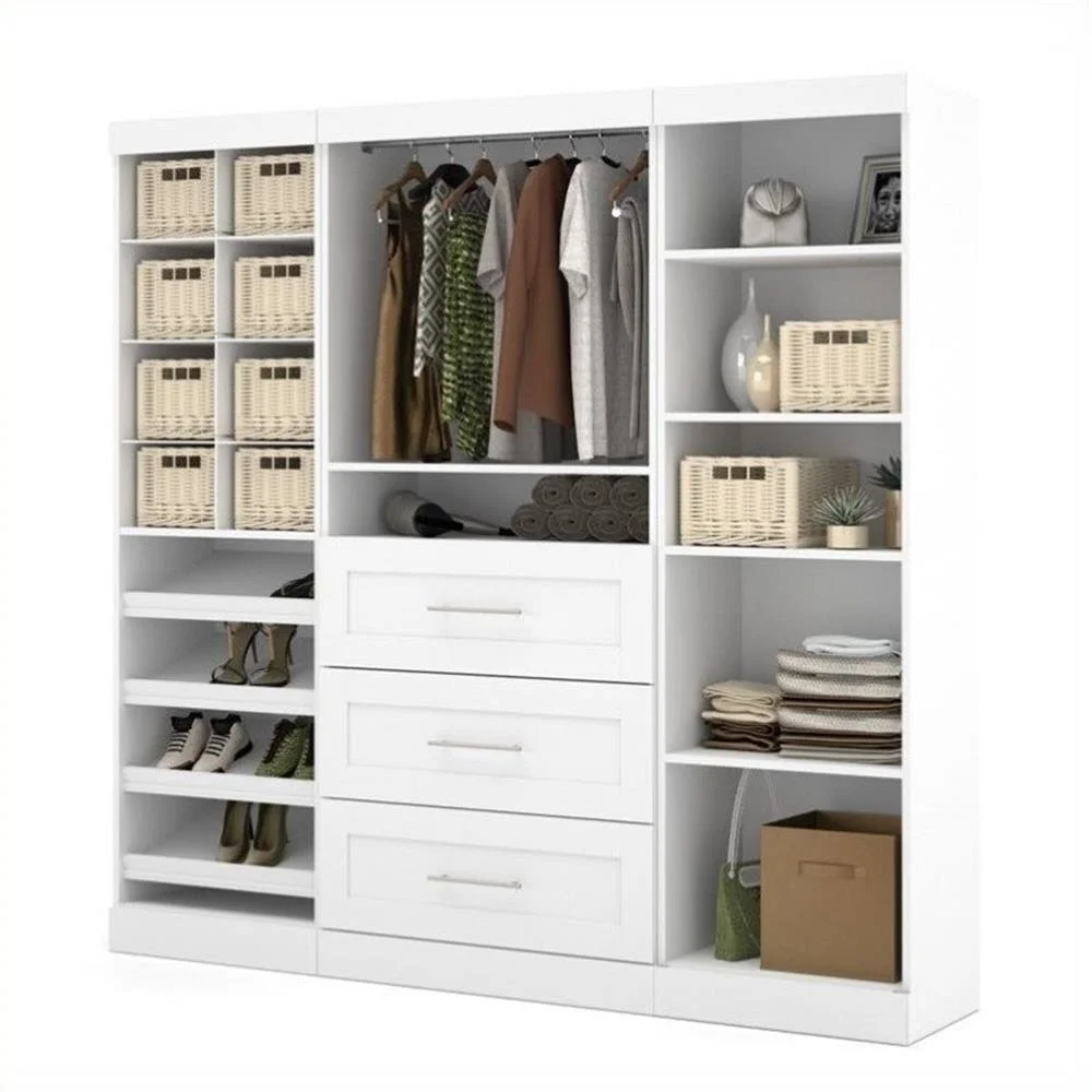 Bestar Pur 86W Closet Organizer System in White - Engineered Wood - Image 2