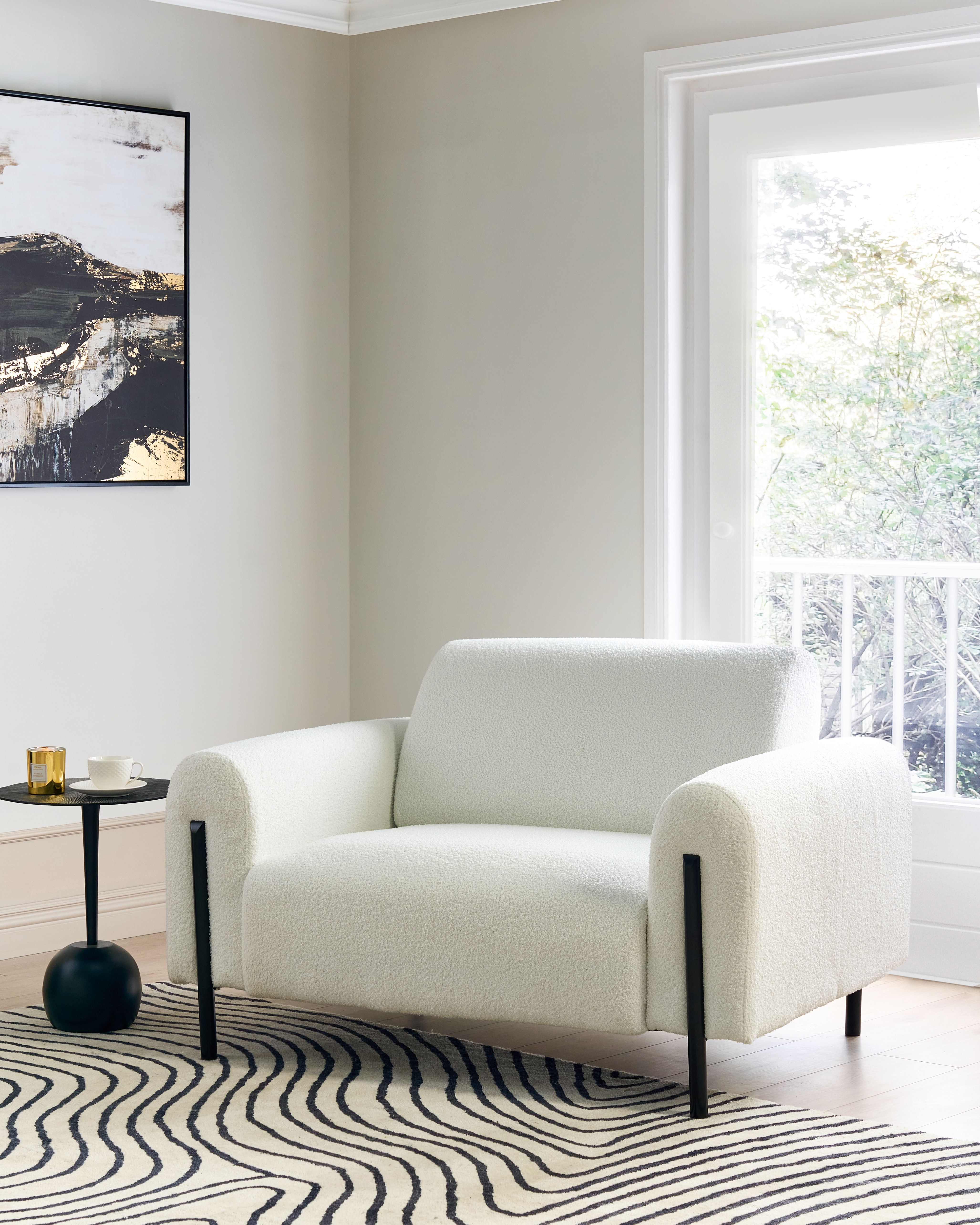 Armchair ASKIM Boucle White