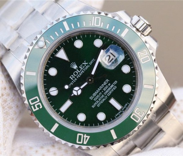 Replica Rolex Submariner 116610 LV Green Ceramic VRF SS Bracelet A2836 - Elite Watch Atelier