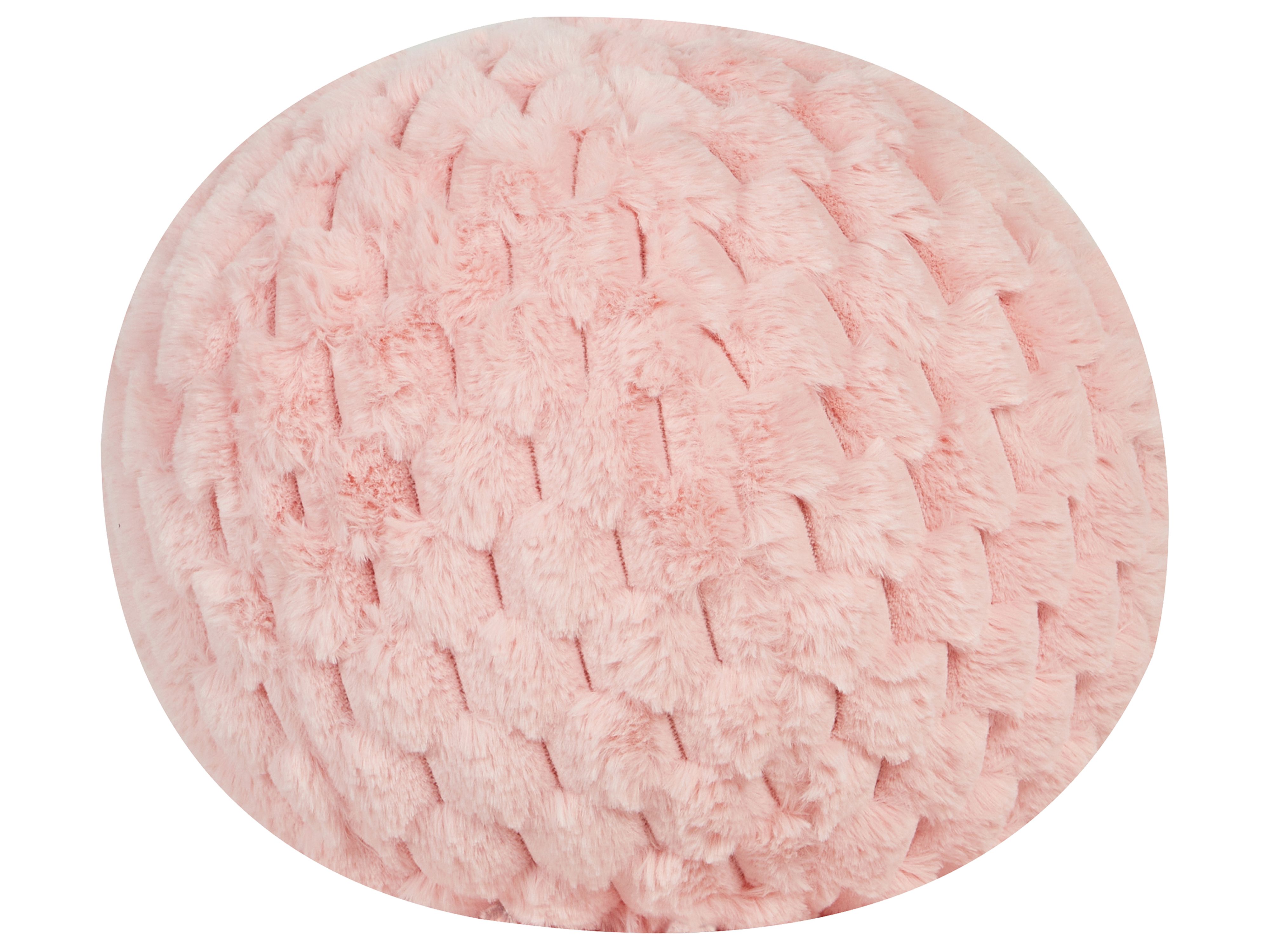 Throw Cushion ROSEA Faux Fur 30 x 30 cm Pink Solid