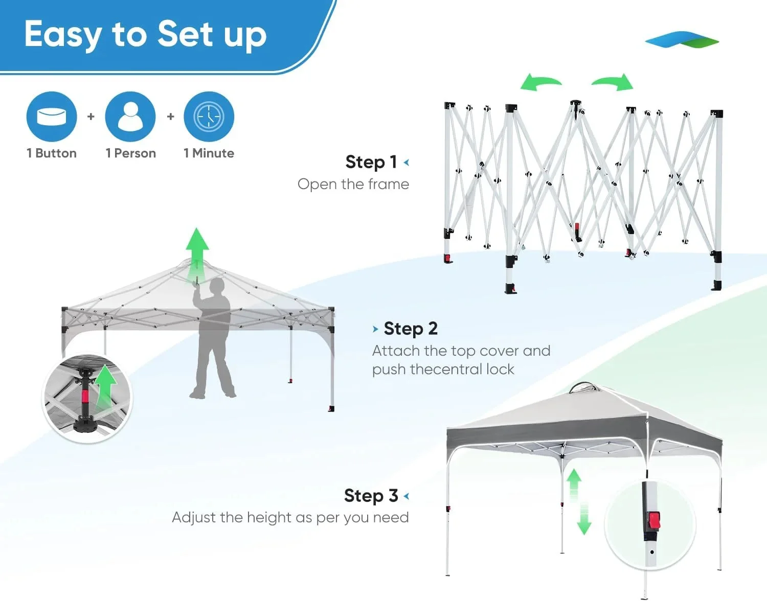 Quictent 10 x 10 ft Pop-Up Canopy Tent With Reflective Top, Fluorescent Rope And Vented Top - Image 28 Quictent 10 x 10 ft Pop-Up Canopy Tent With Reflective Top, Fluorescent Rope And Vented Top - Image 28