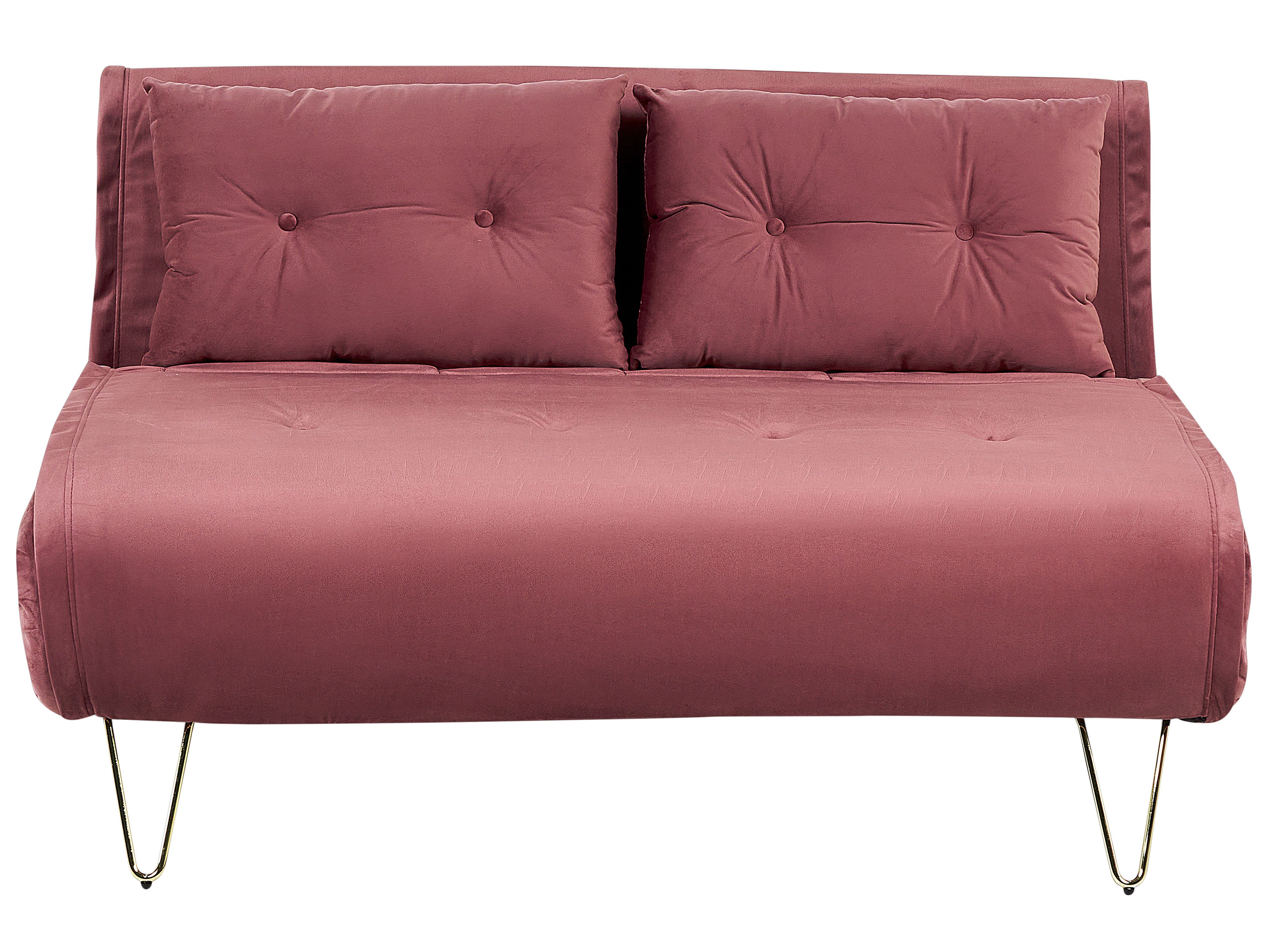 Sofa Bed 2 Seater VESTFOLD Velvet Pink