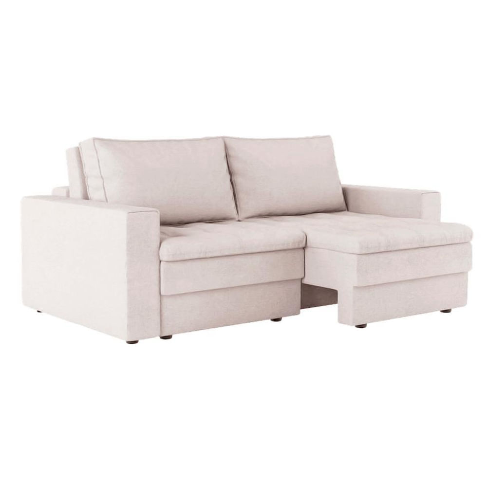 Sofá 3 Lugares Retrátil Berna Linho Cru 210 cm