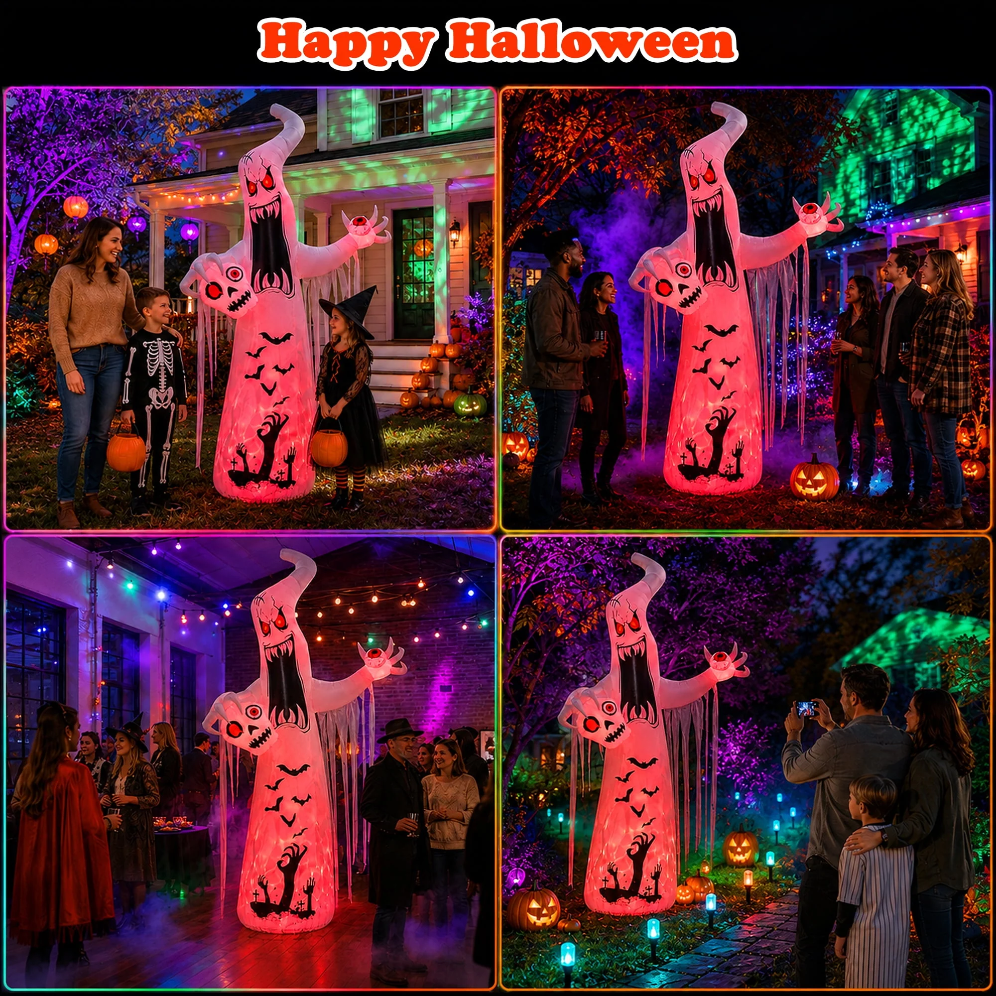 Faburo 12 ft Halloween Inflatable Ghost with Skull and Bleeding Eyeball, Outdoor Blow Up Yard Decoration for Party and Garden - Image 7 Faburo 12 ft Halloween Inflatable Ghost with Skull and Bleeding Eyeball, Outdoor Blow Up Yard Decoration for Party and Garden - Image 7