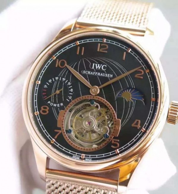 Replica IWC TF Portuguese Tourbillon Moonphase RG Bracelet - Elite Watch Atelier