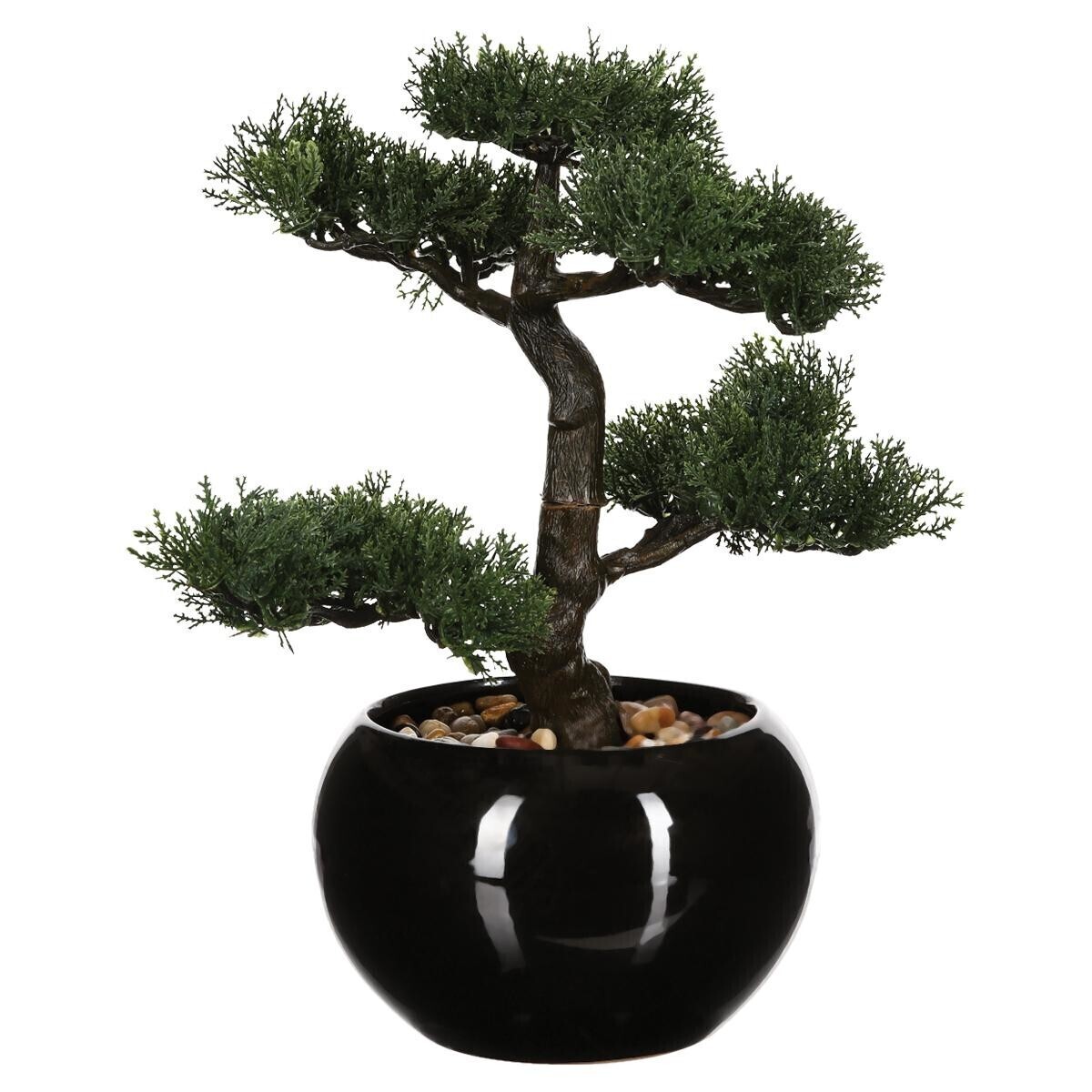 Artificial bonsai, ceramic pot Black, H.36 cm