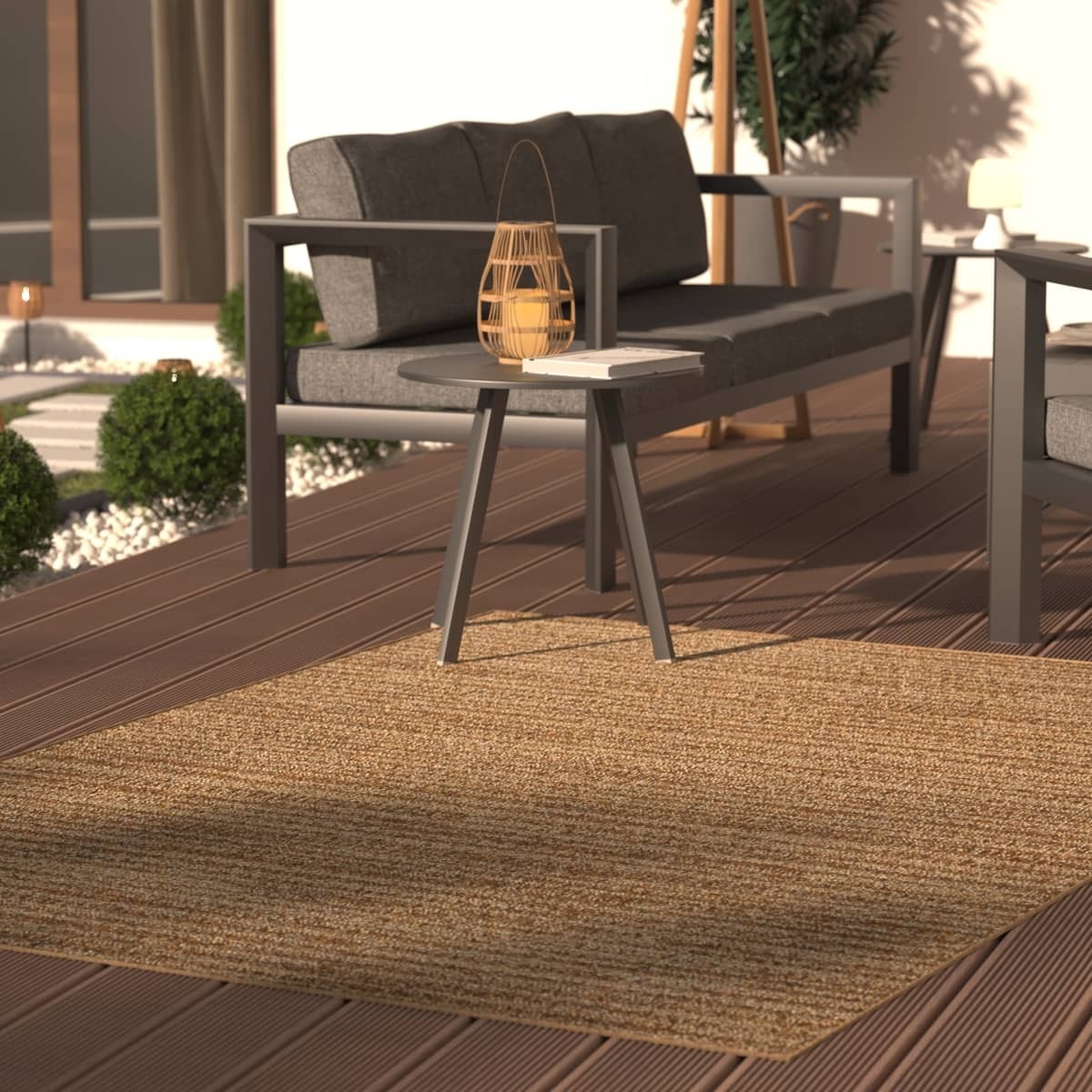 "Luka" outdoor/indoor rug Chestnut brown, 160x230 cm