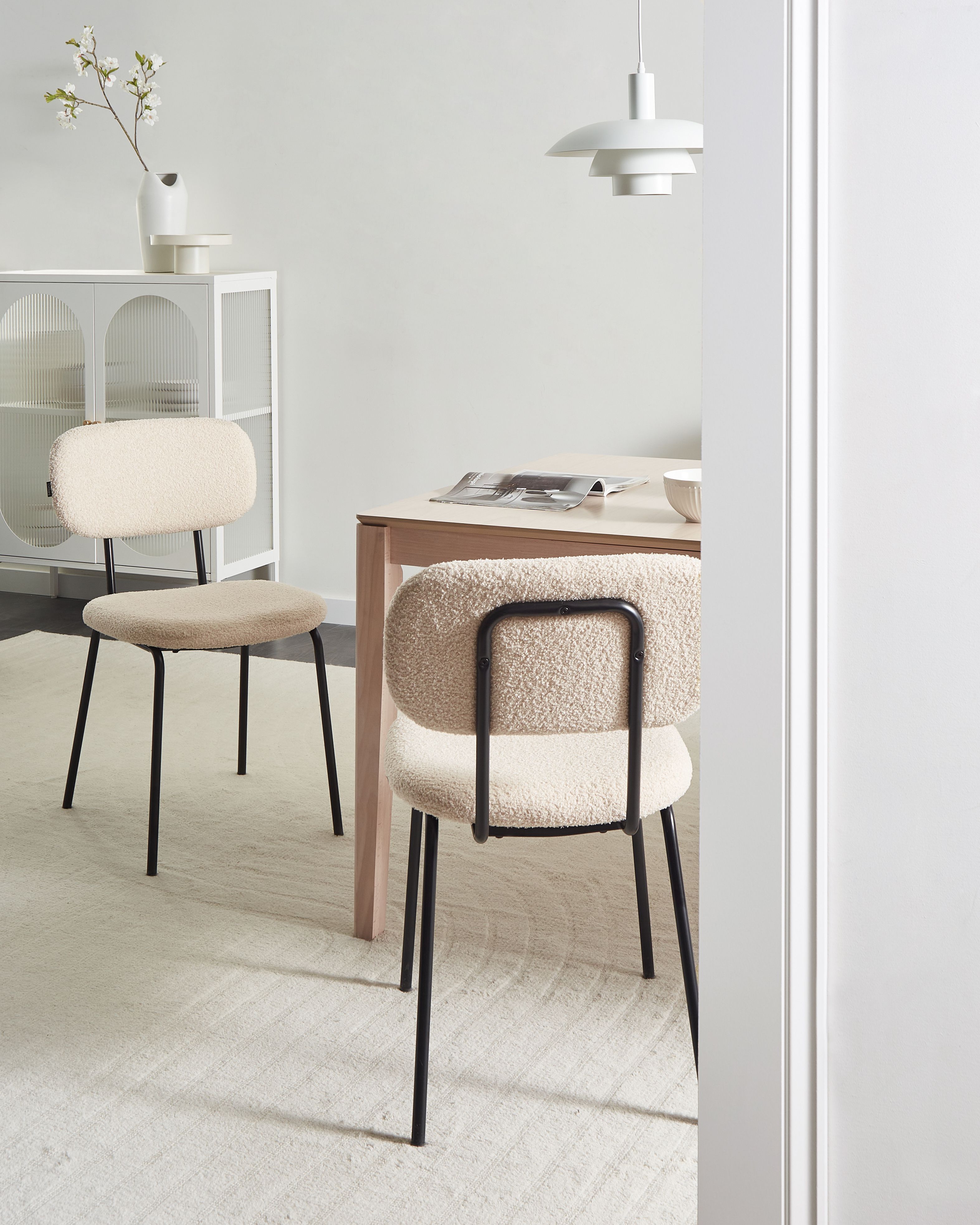 Set of 2 Chairs ADAIR Boucle Beige
