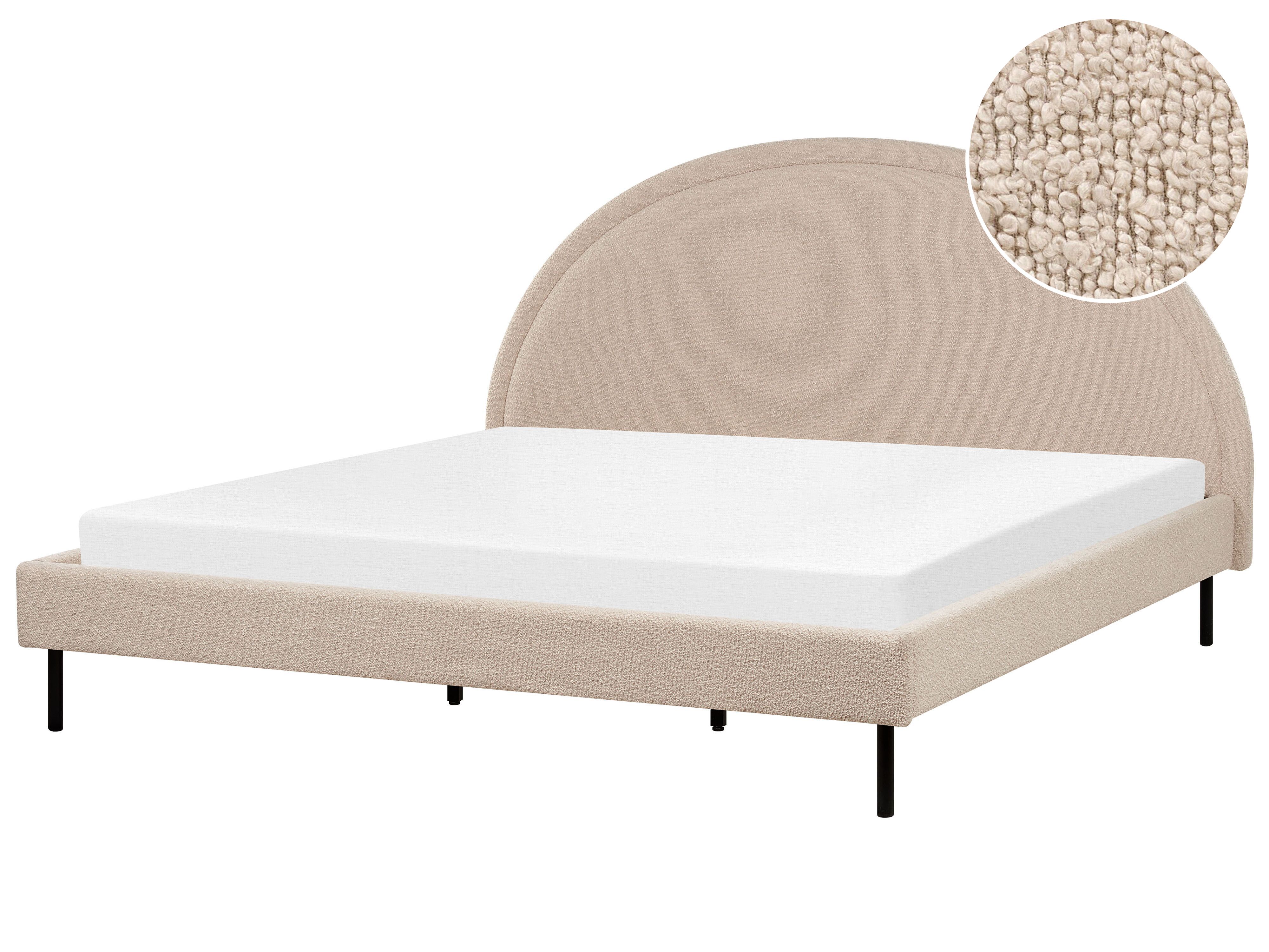 Bed Boucle MARGUT 180 x 200 cm (EU Super King) Beige