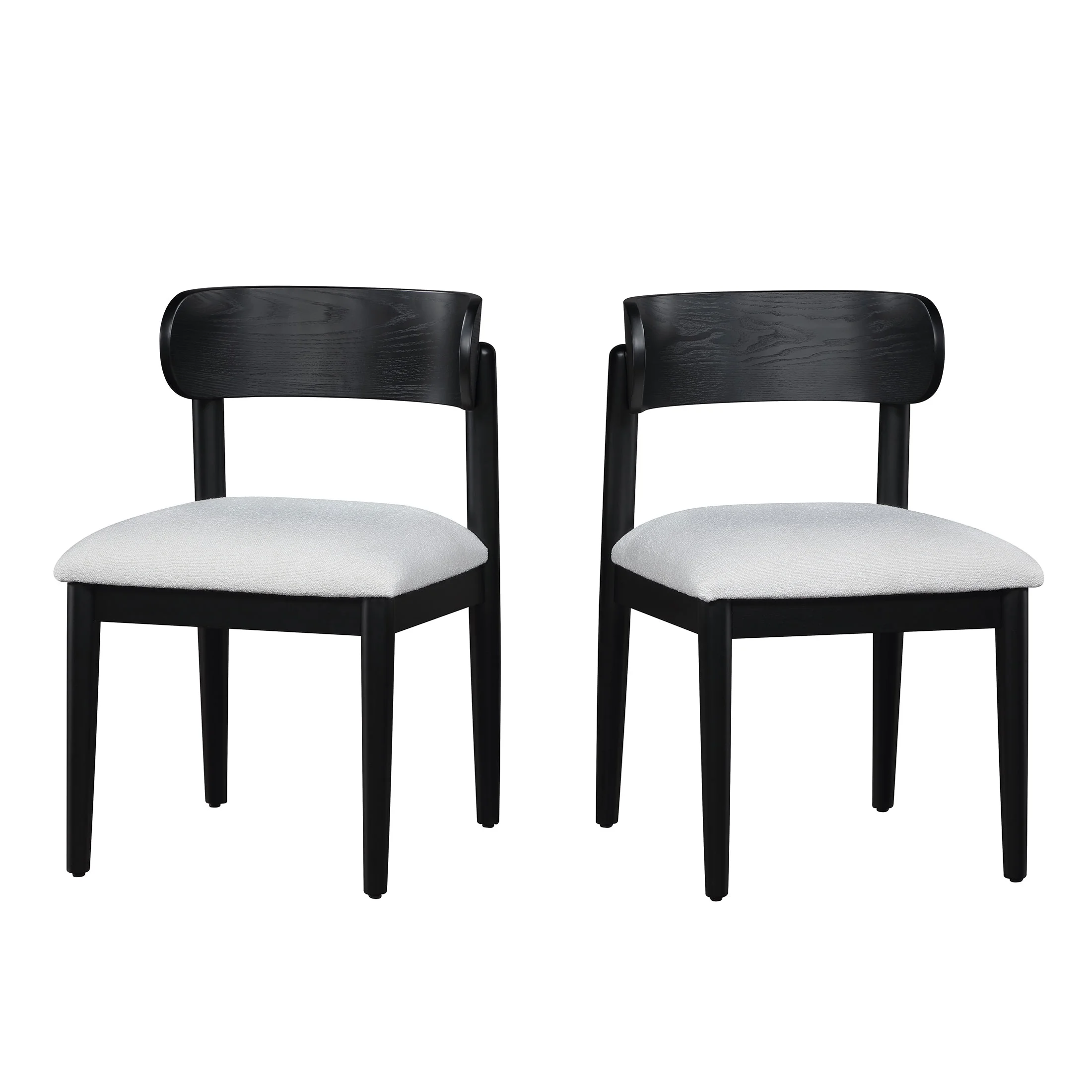 Beautiful Drew Dining Room Chair by Drew Barrymore, Rich Black Finish, 2 Pack