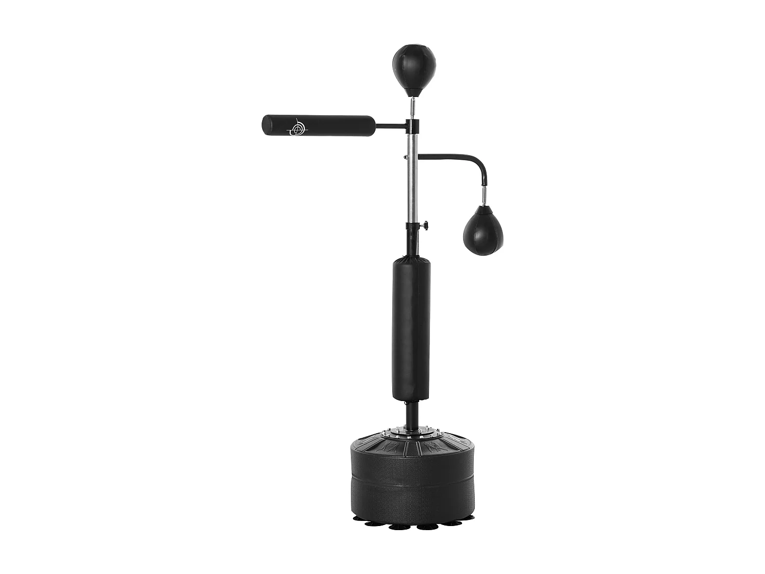 Sac de frappe boxe autoportant punching ball brunier 3 en 1 revêtement synthétique dim. 88L x 50l x 160-230H cm noir