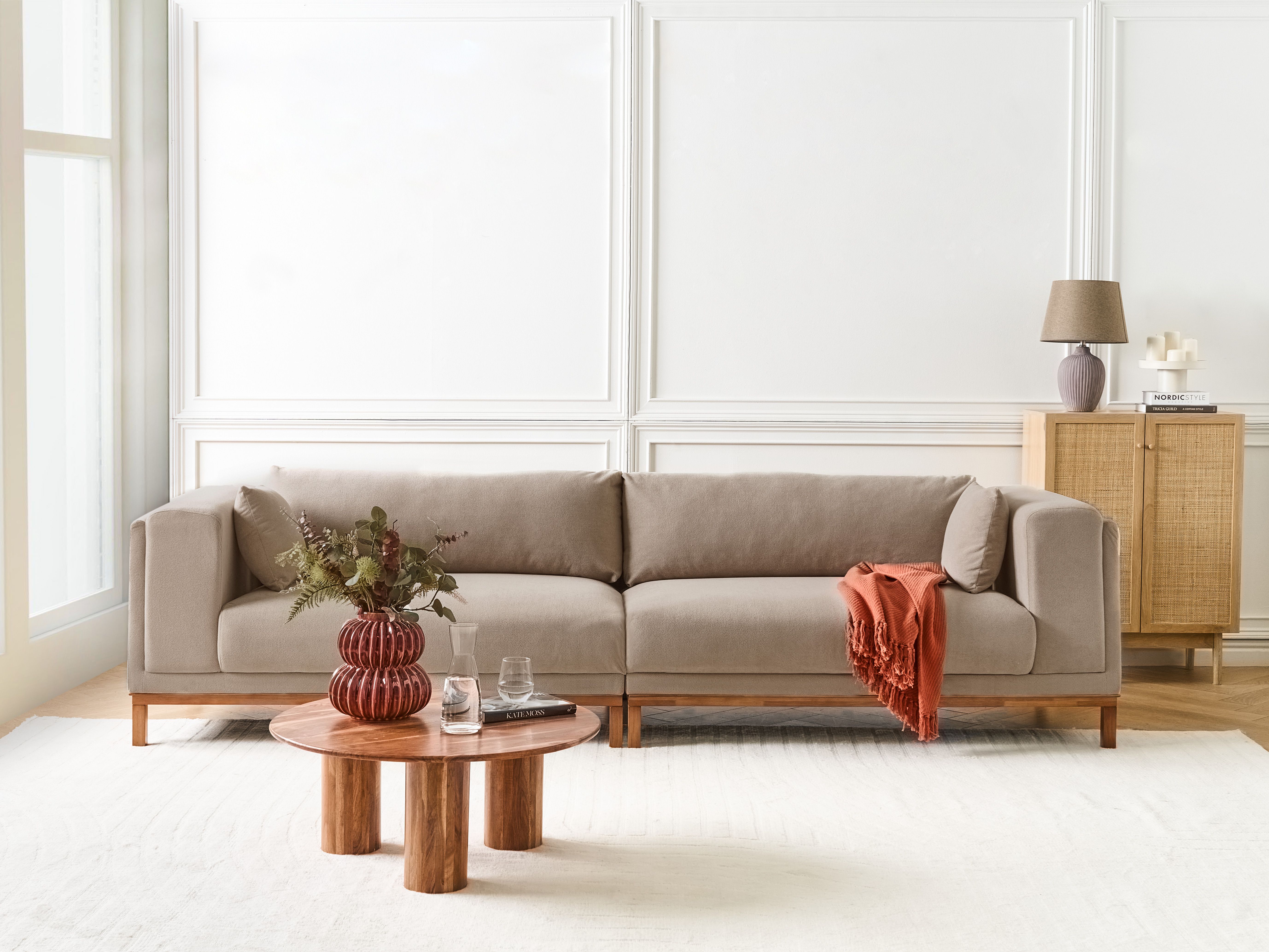 Sofa 4 Seater VENG Fabric Taupe