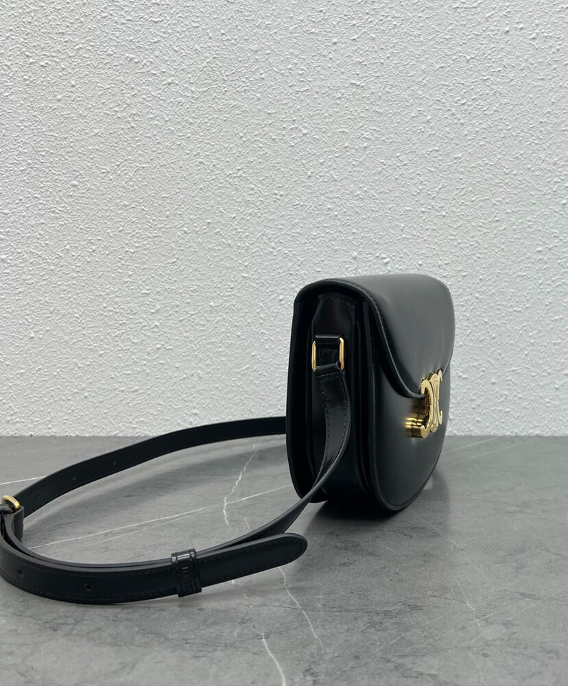 Celine Teen Besace Triomphe In Shiny Calfskin Black1:1High-quality replica