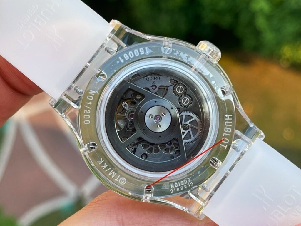 Hublot Replica 1:1 Watch Takashi Murakami Transparent Case Rubber Strap 42mm - Top club