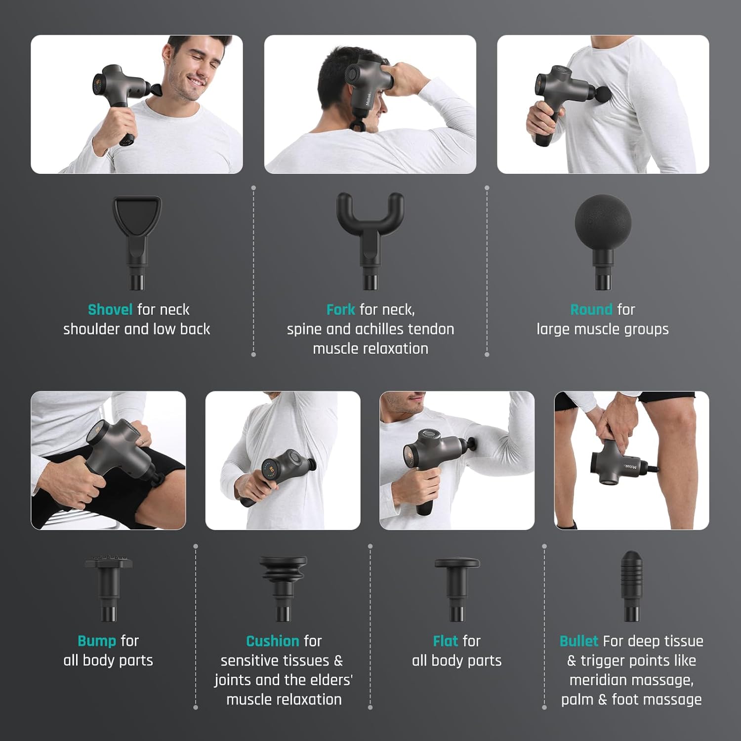Mebak 3 Massage Gun, Massage Gun Deep Tissue for Athletes, Professional Muscle Percussion Massager, Massager for Shoulder Leg Back Body Pain Relief, Quiet Portable Sport Tool, Gifts for Him