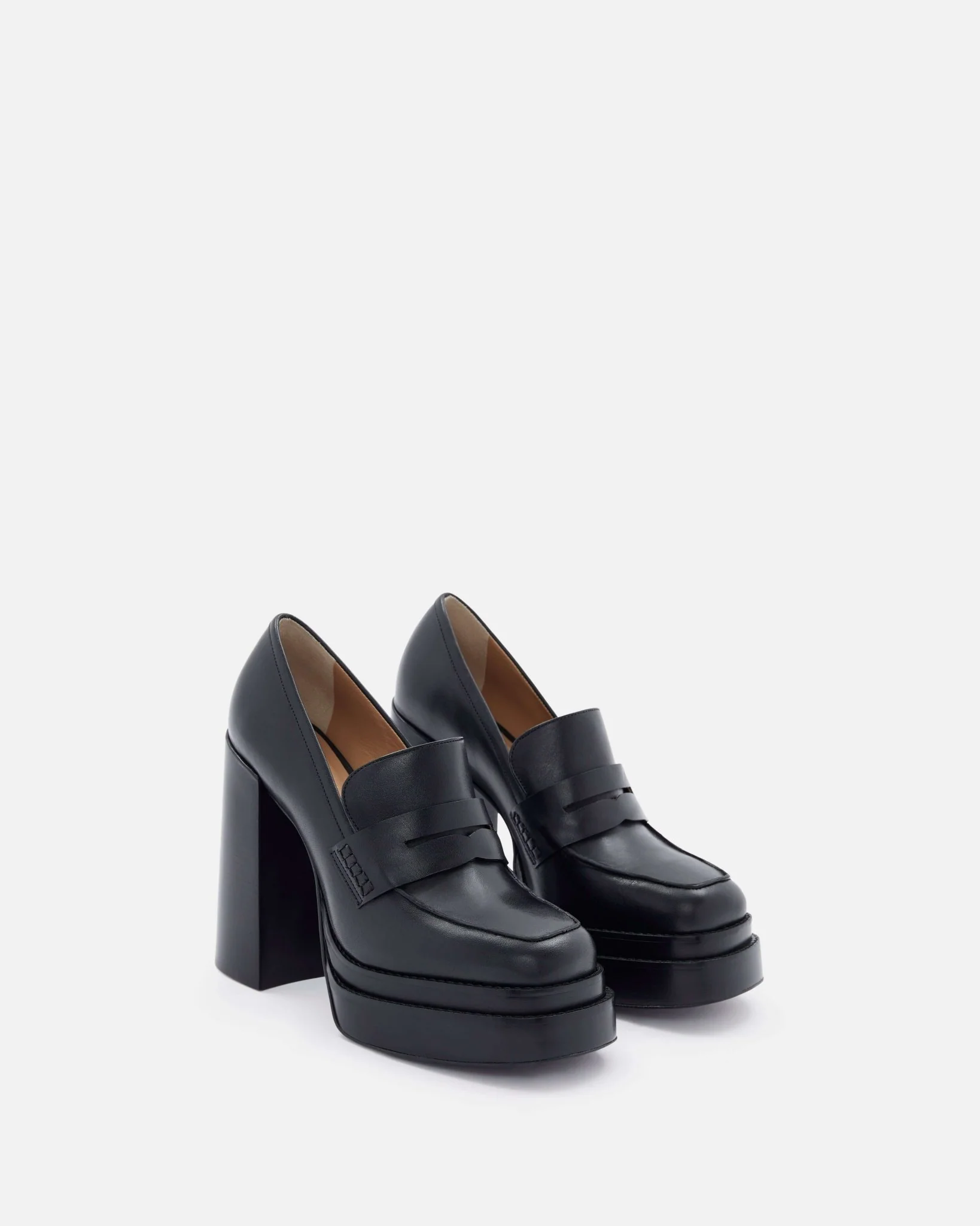 MOCASSINS KELYA - En cuir à talons noir