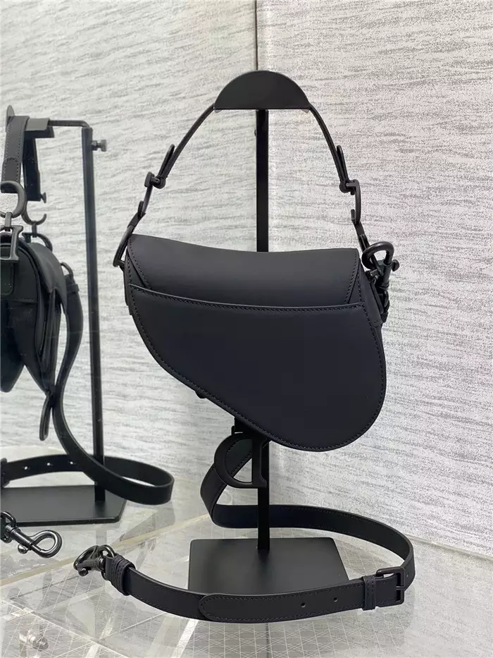 Mini Saddle Bag with Strap Black Ultramatte Calfskin1:1High-quality replica